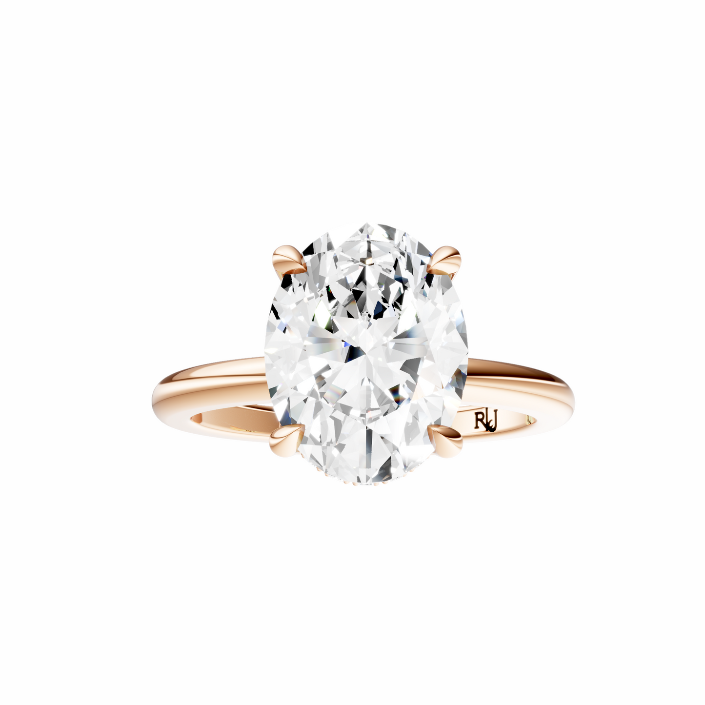 Oval Tulip Hidden Halo Solitaire Setting