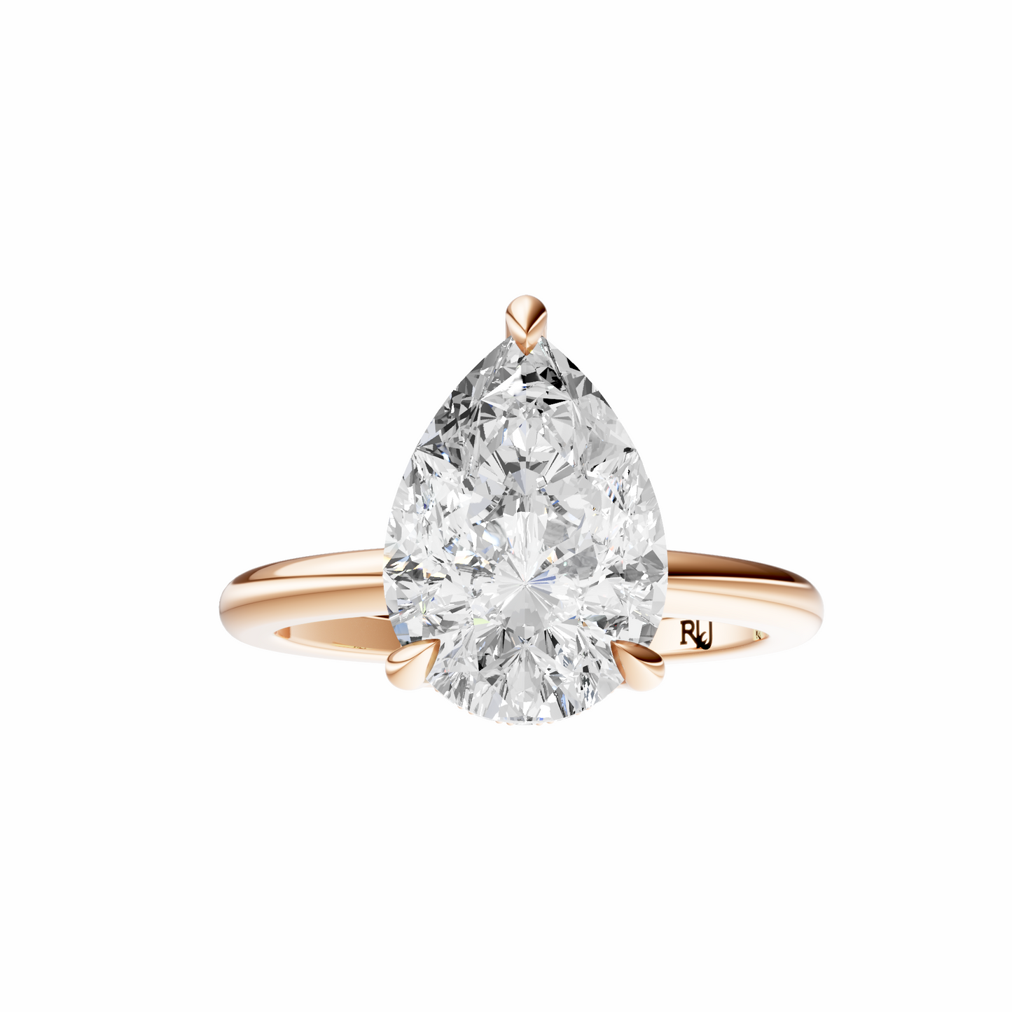Pear Tulip Hidden Halo Solitaire Setting