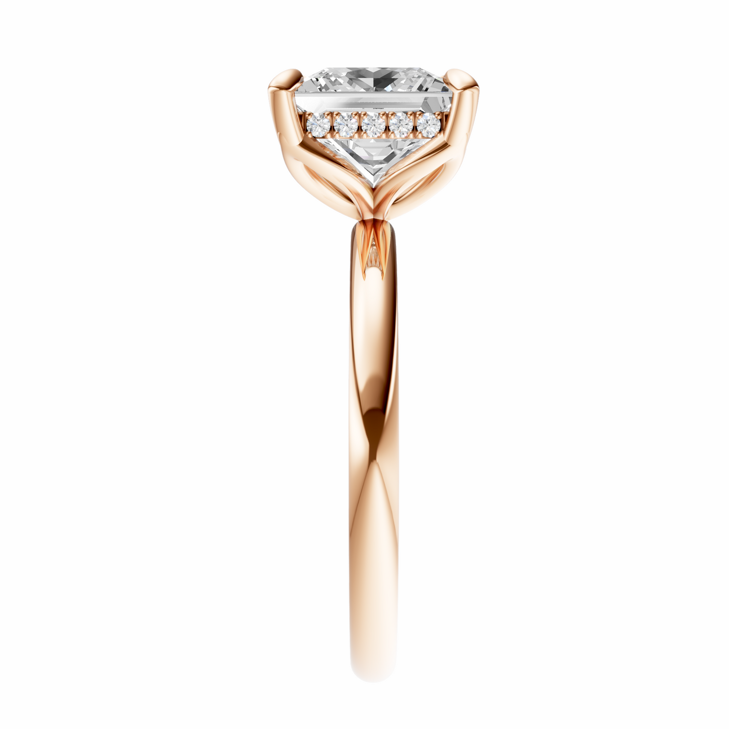 Princess Tulip Hidden Halo Solitaire Setting