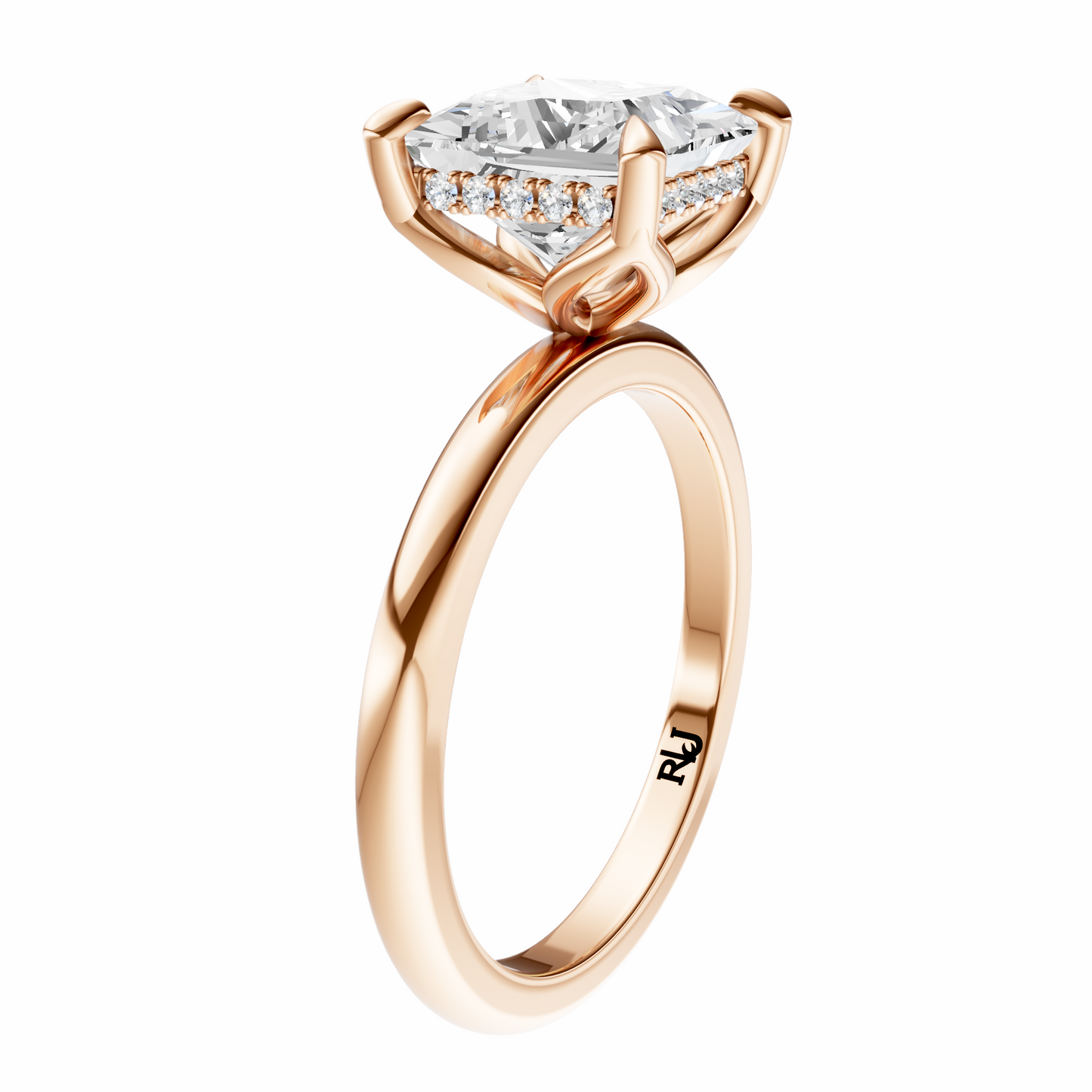 Princess Tulip Hidden Halo Solitaire Setting