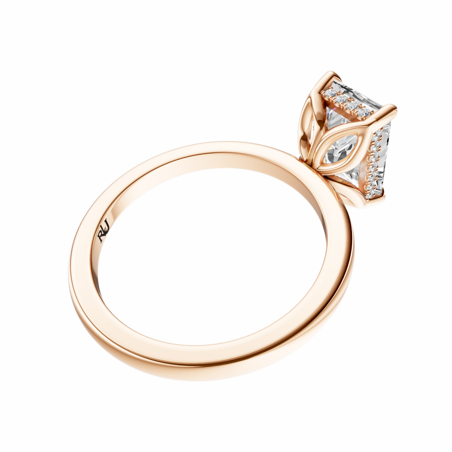 Princess Tulip Hidden Halo Solitaire Setting