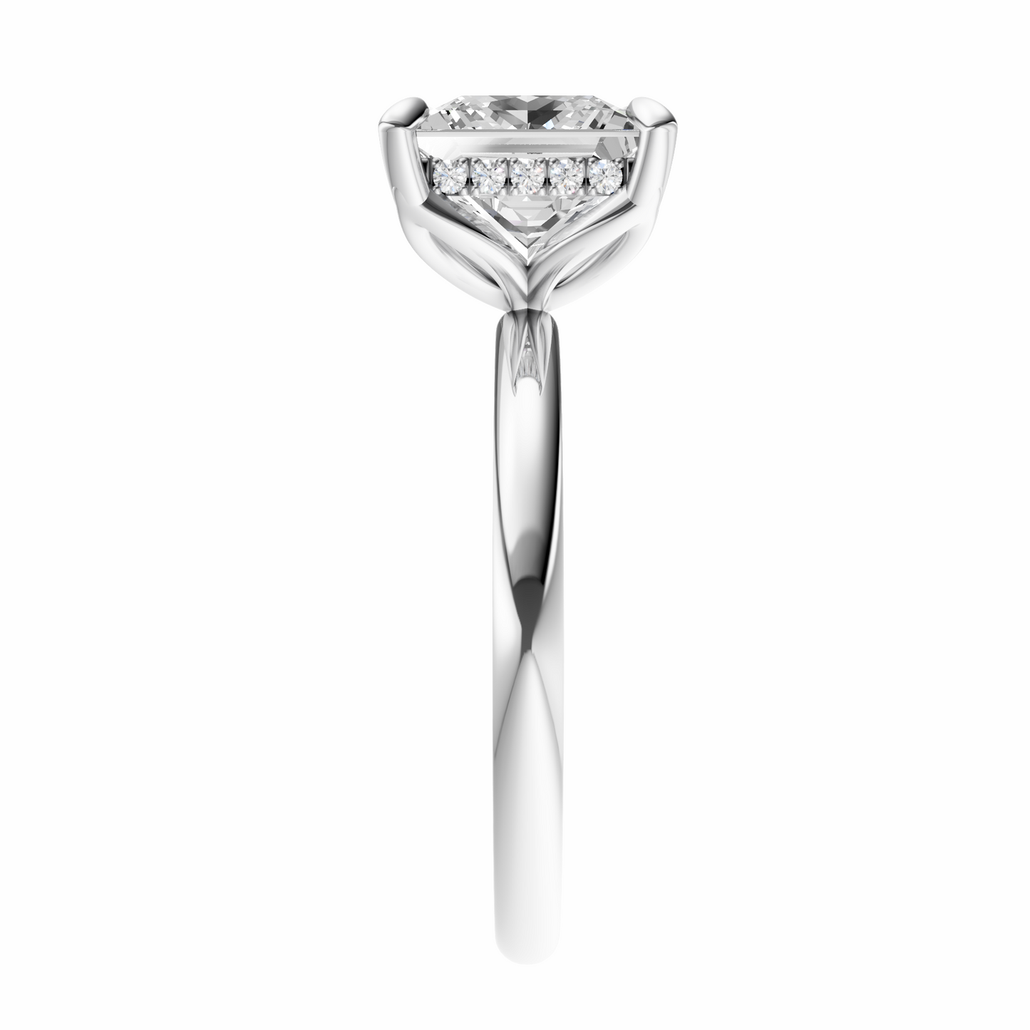 Princess Tulip Hidden Halo Solitaire Setting