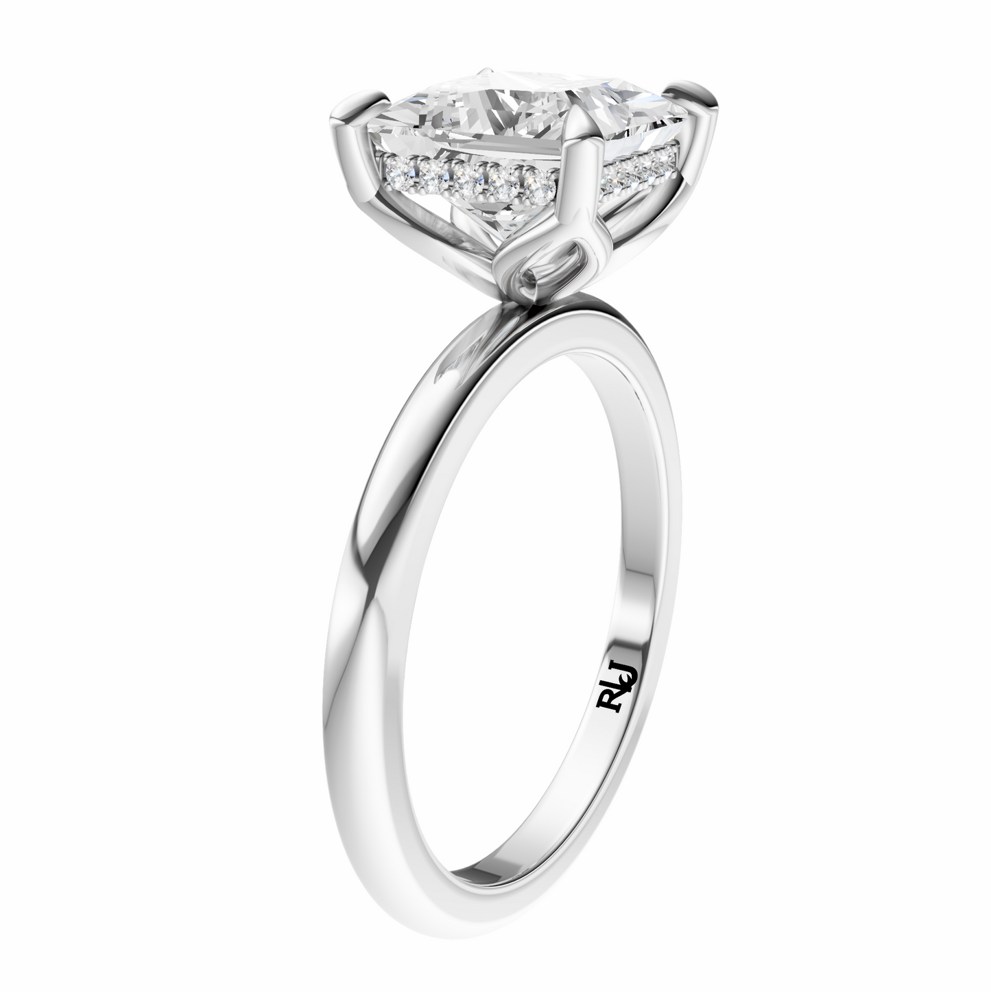 Princess Tulip Hidden Halo Solitaire Setting