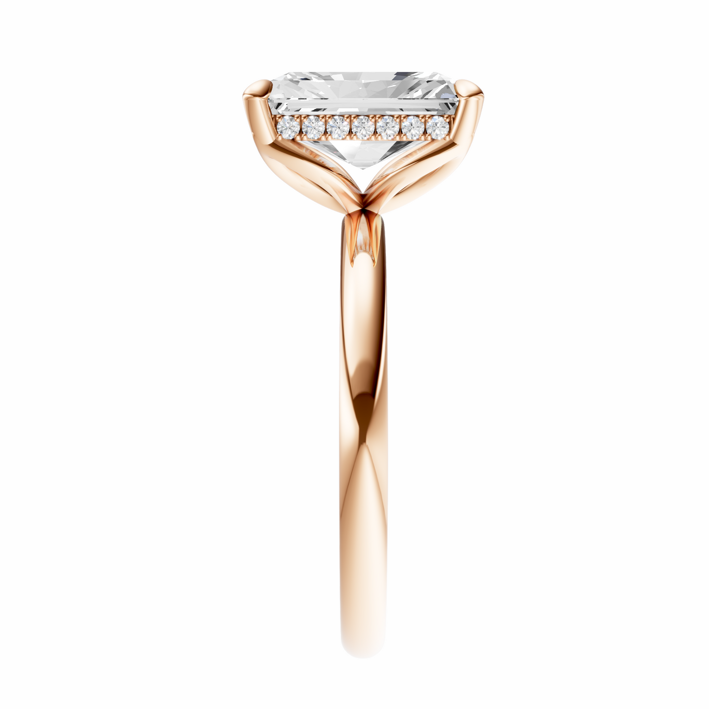 Radiant Tulip Hidden Halo Solitaire Setting