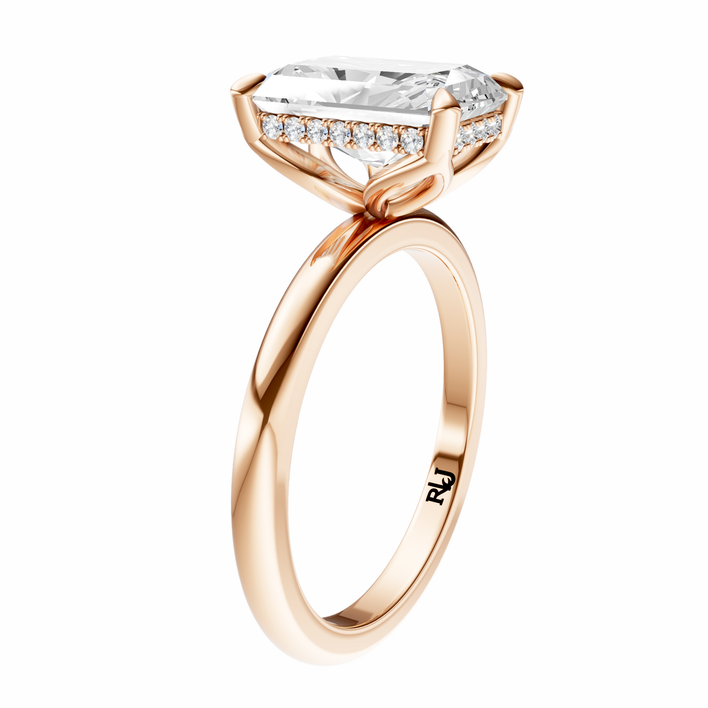 Radiant Tulip Hidden Halo Solitaire Setting
