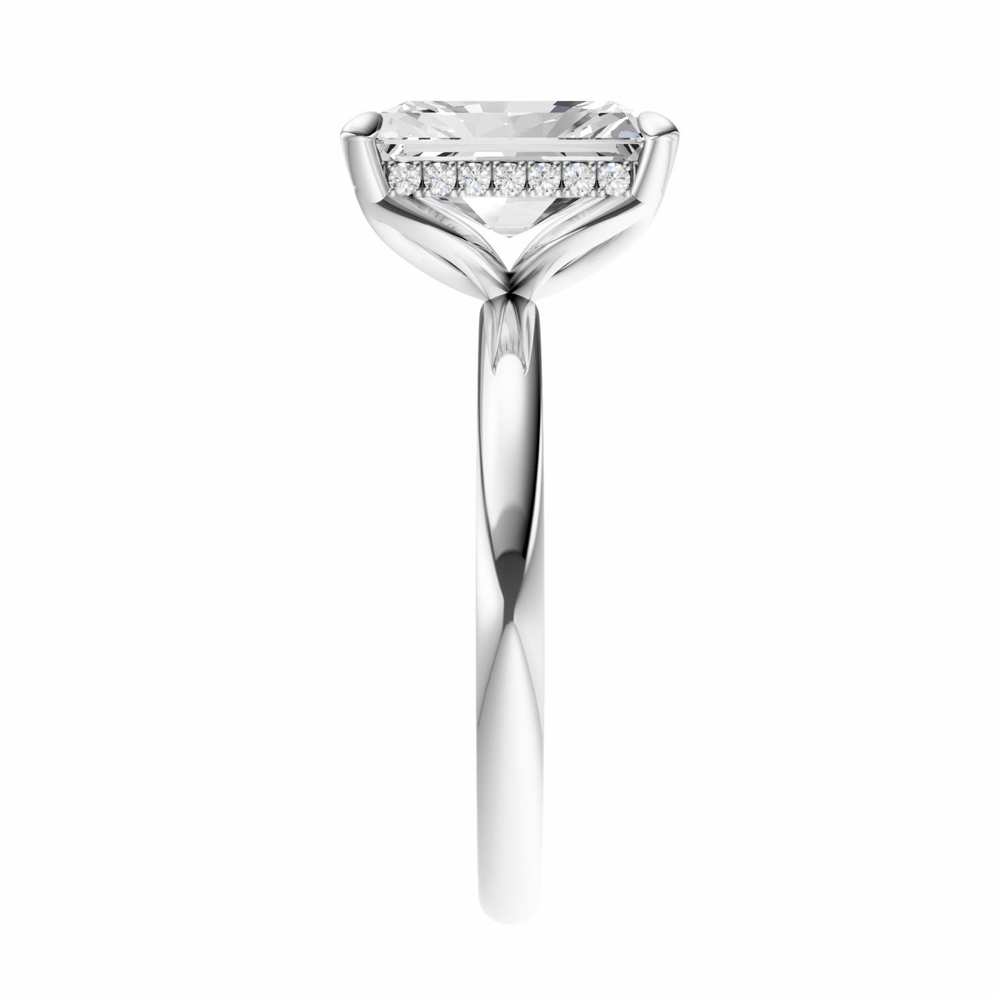 Radiant Tulip Hidden Halo Solitaire Setting