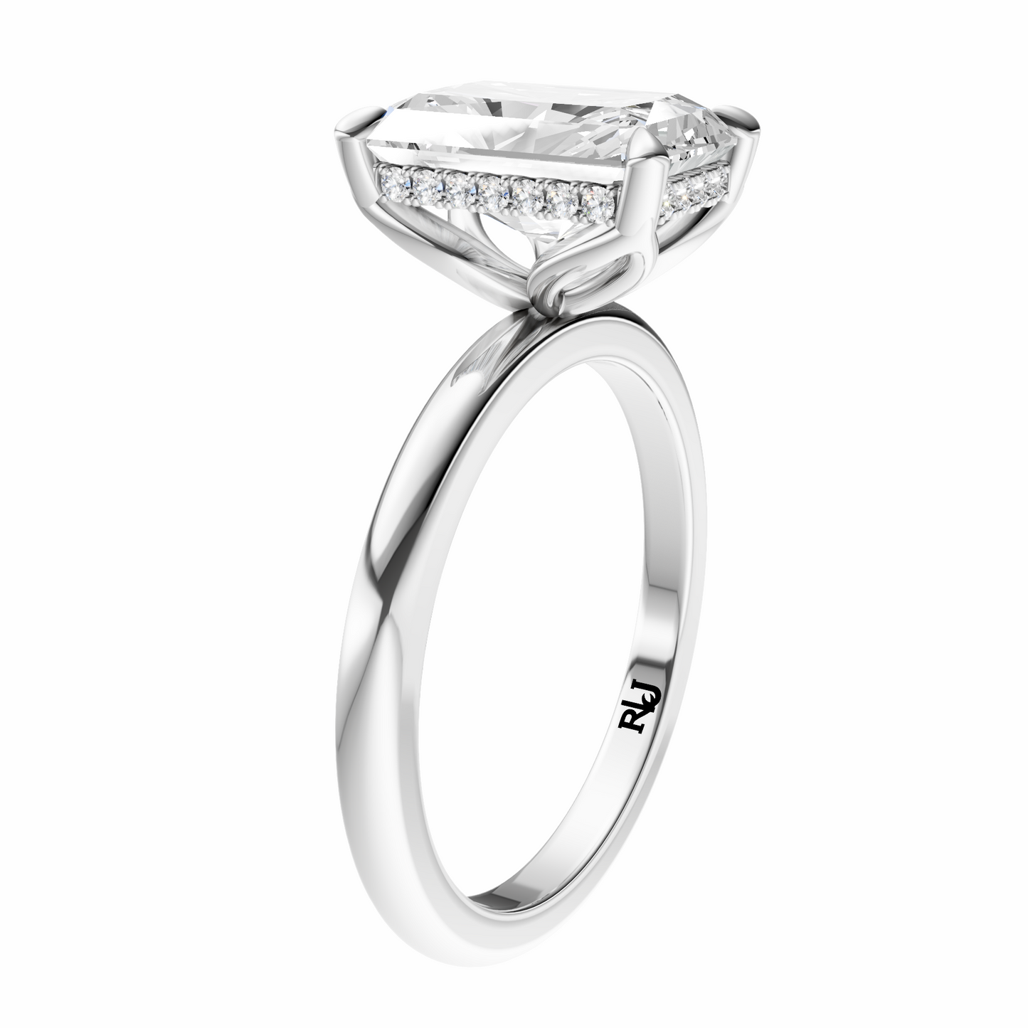 Radiant Tulip Hidden Halo Solitaire Setting