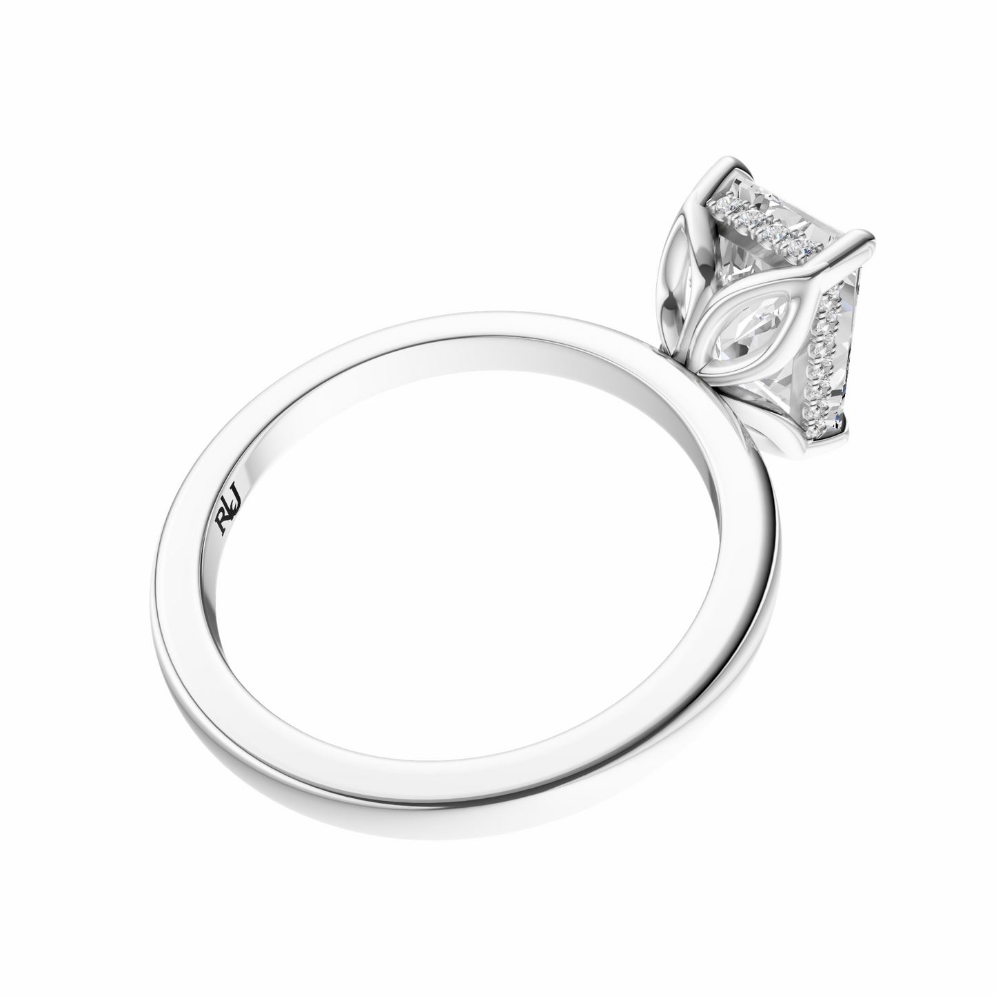 Radiant Tulip Hidden Halo Solitaire Setting