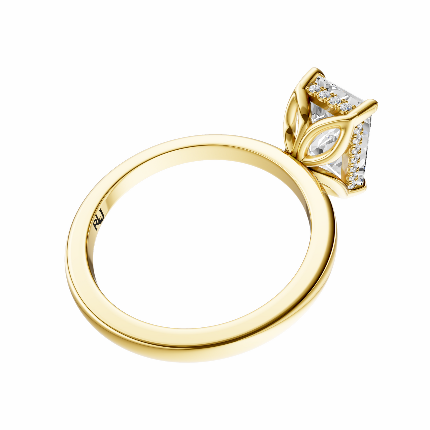 Radiant Tulip Hidden Halo Solitaire Setting