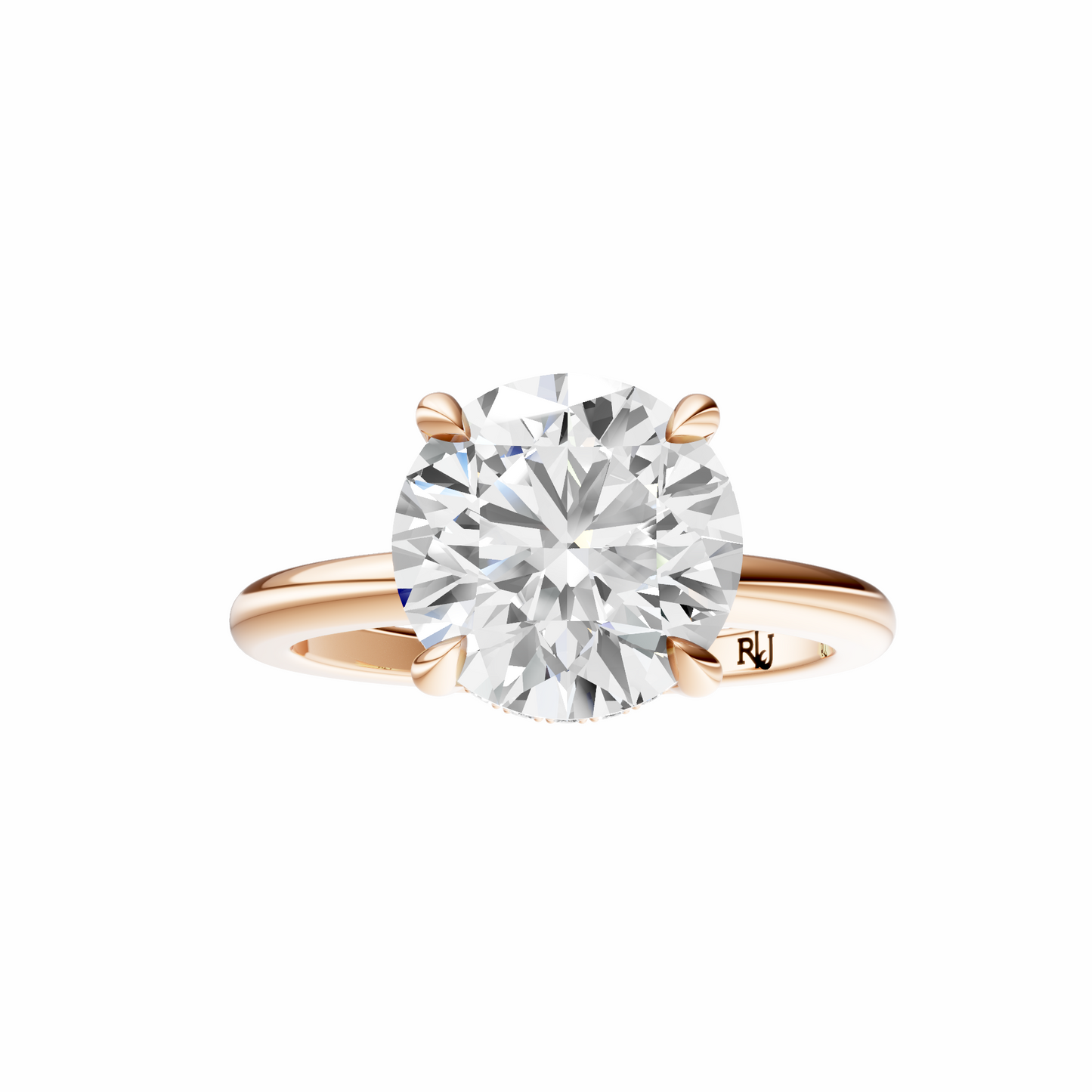 Round Tulip Hidden Halo Solitaire Setting