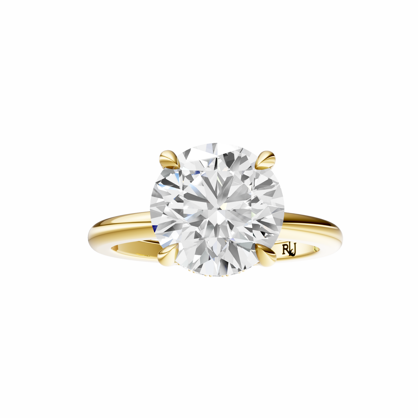 Round Tulip Hidden Halo Solitaire Setting