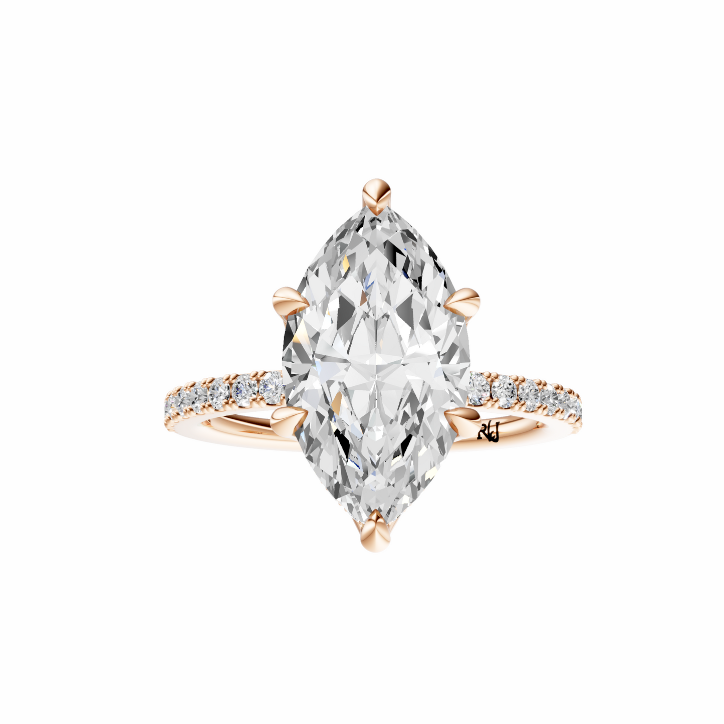 Marquise Traditional Tulip Hidden Halo Setting