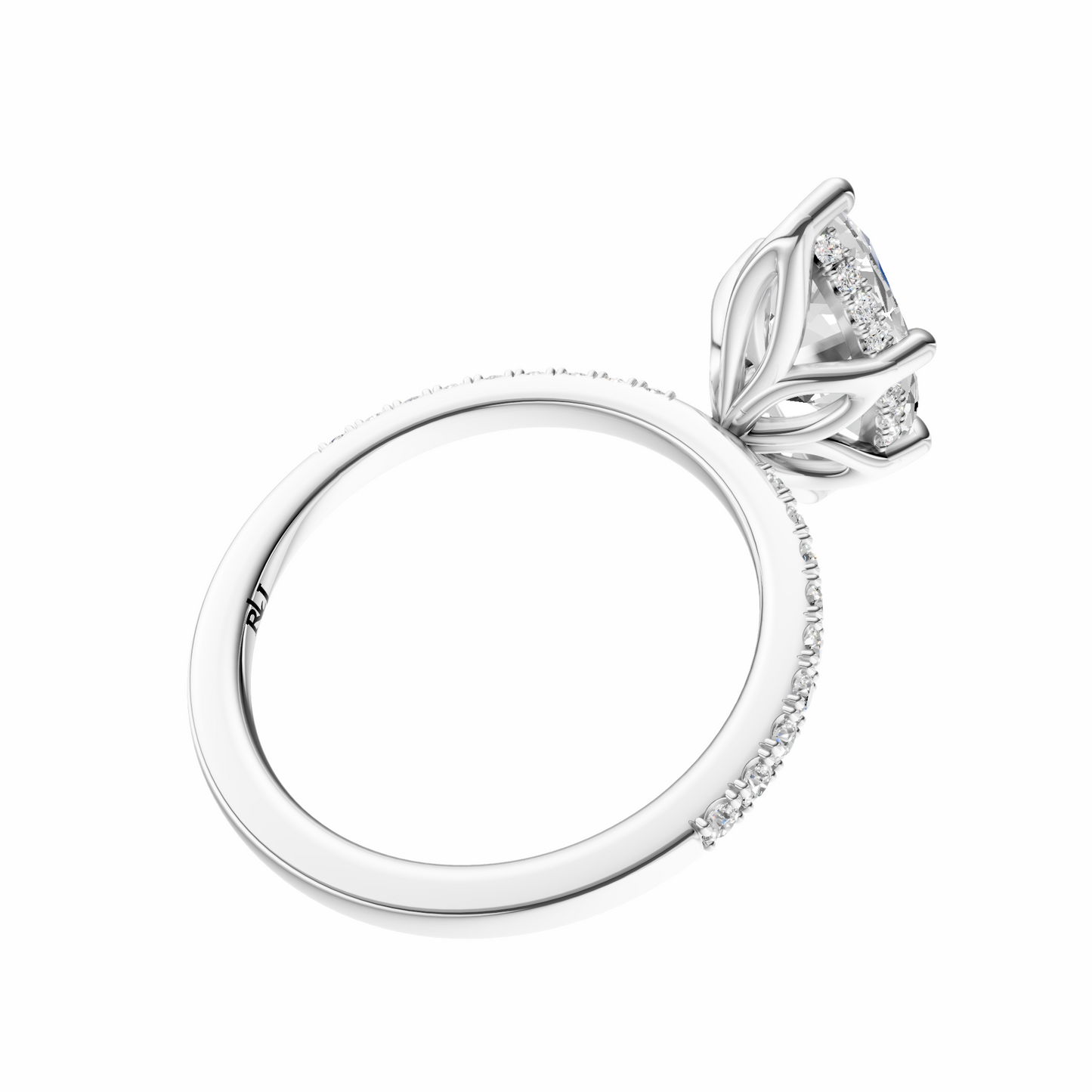 Marquise Traditional Tulip Hidden Halo Setting