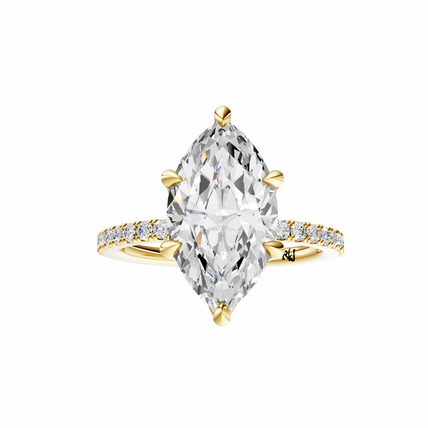 Marquise Traditional Tulip Hidden Halo Setting