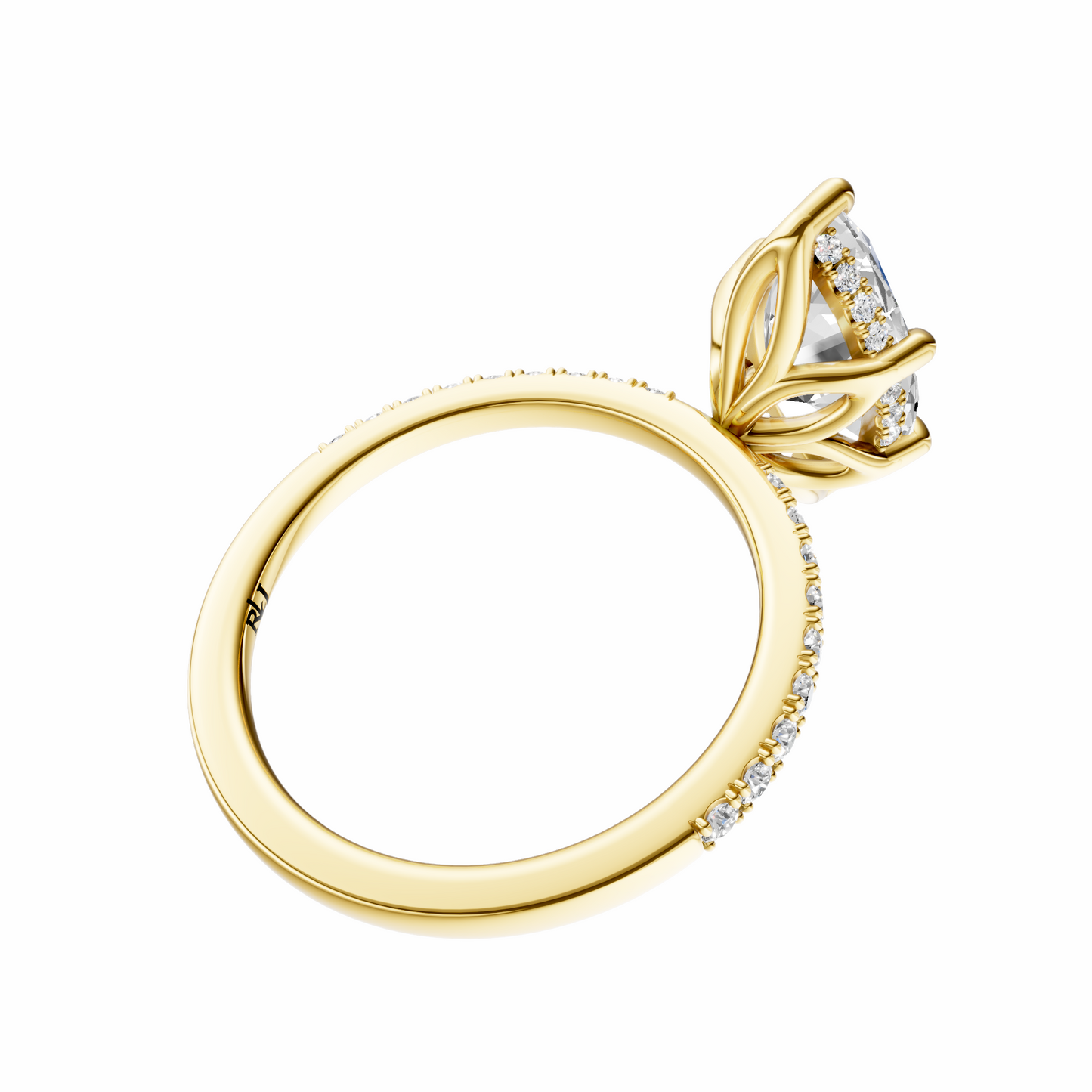 Marquise Traditional Tulip Hidden Halo Setting