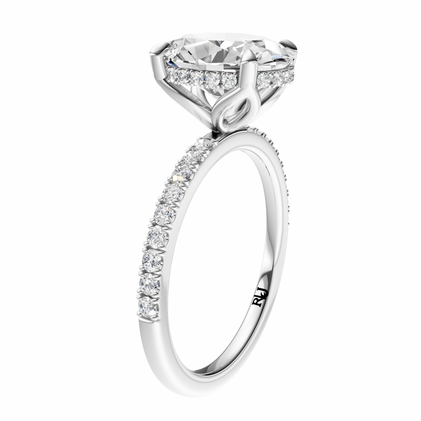 Oval Traditional Tulip Hidden Halo Setting