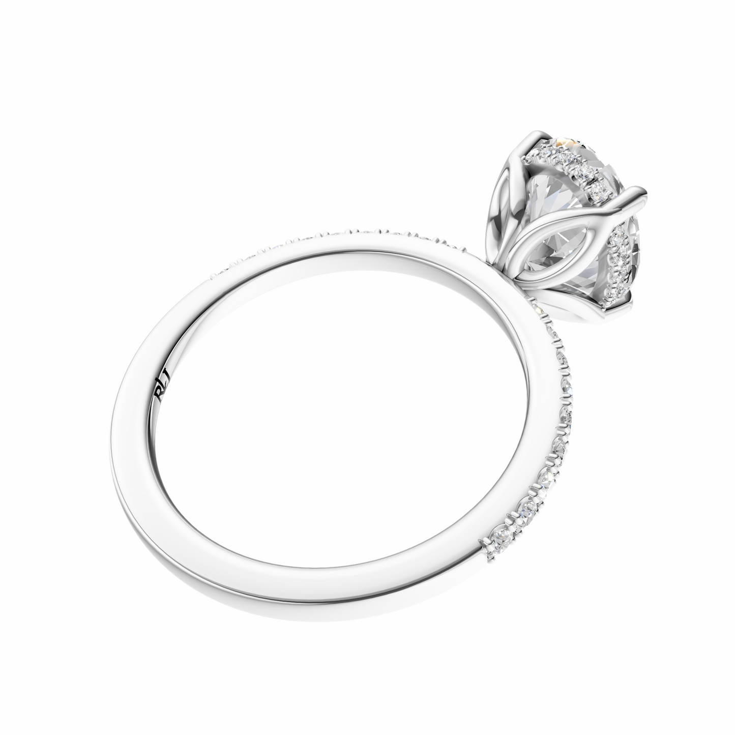 Oval Traditional Tulip Hidden Halo Setting