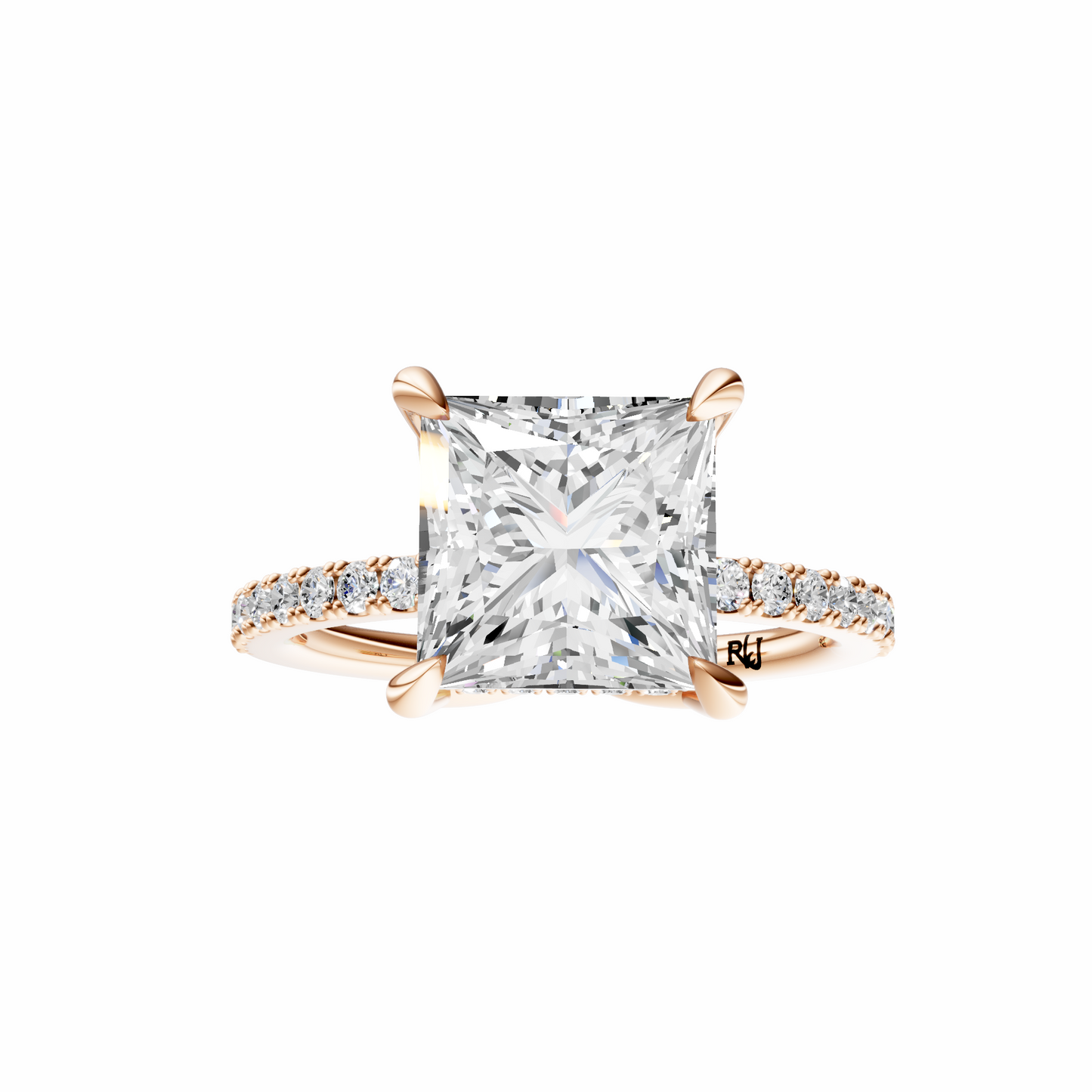 Princess Traditional Tulip Hidden Halo Setting