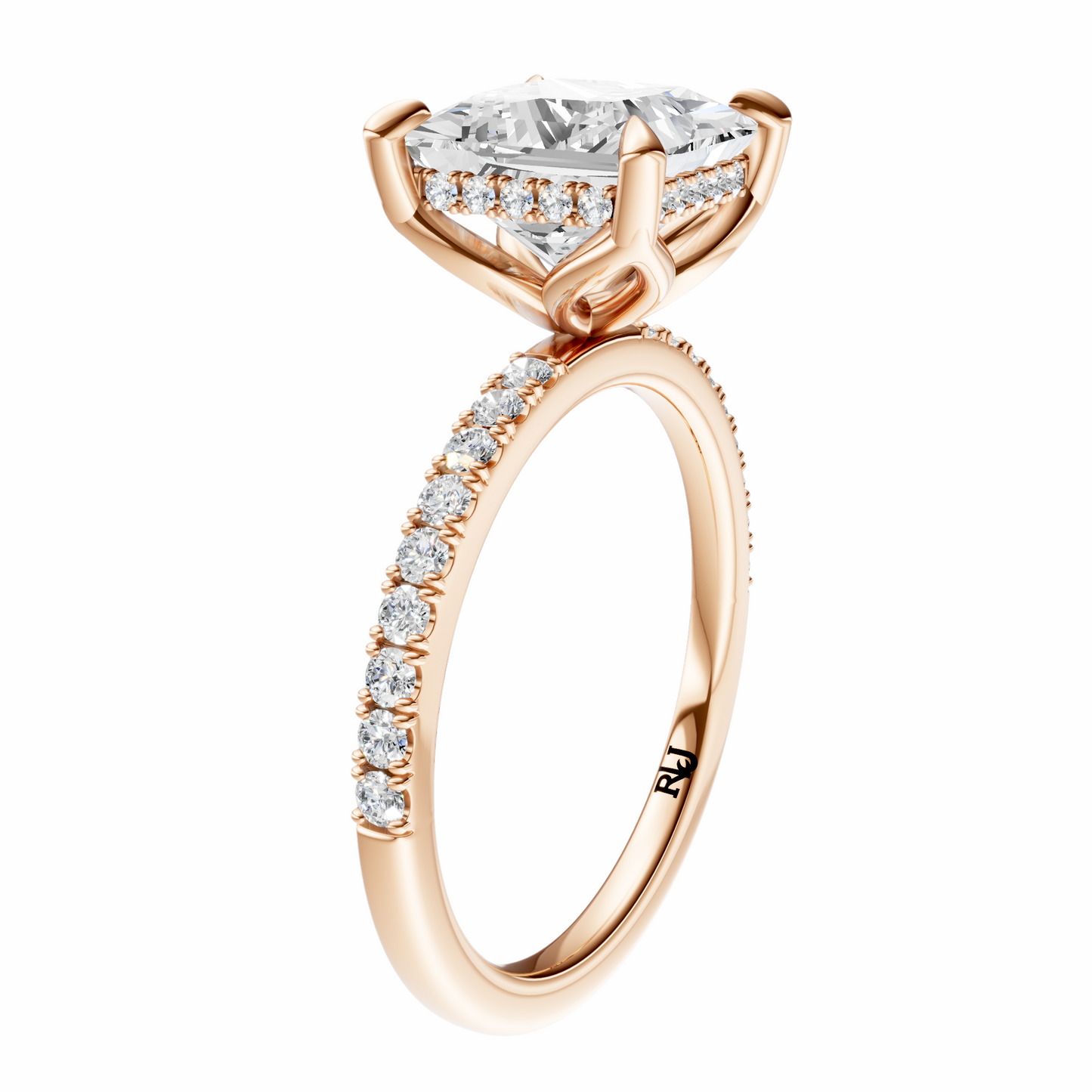 Princess Traditional Tulip Hidden Halo Setting