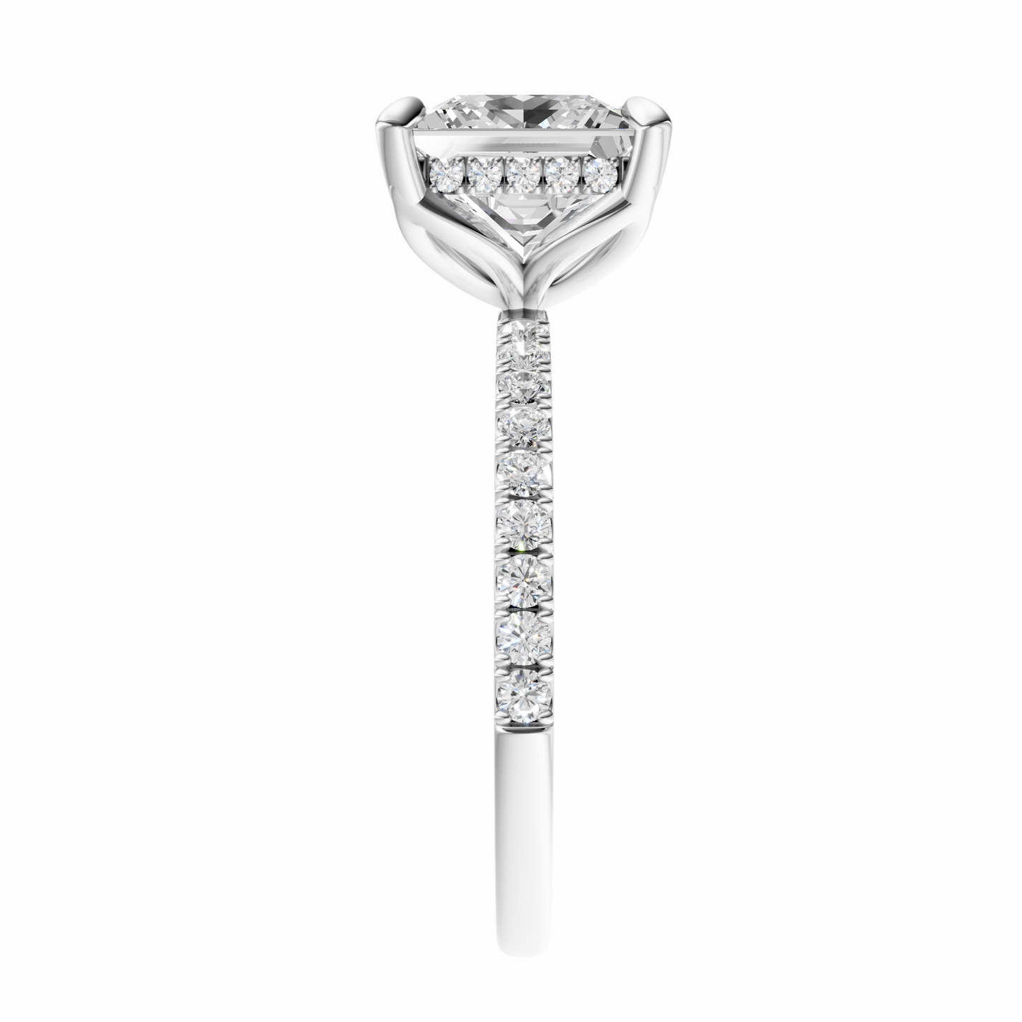 Princess Traditional Tulip Hidden Halo Setting
