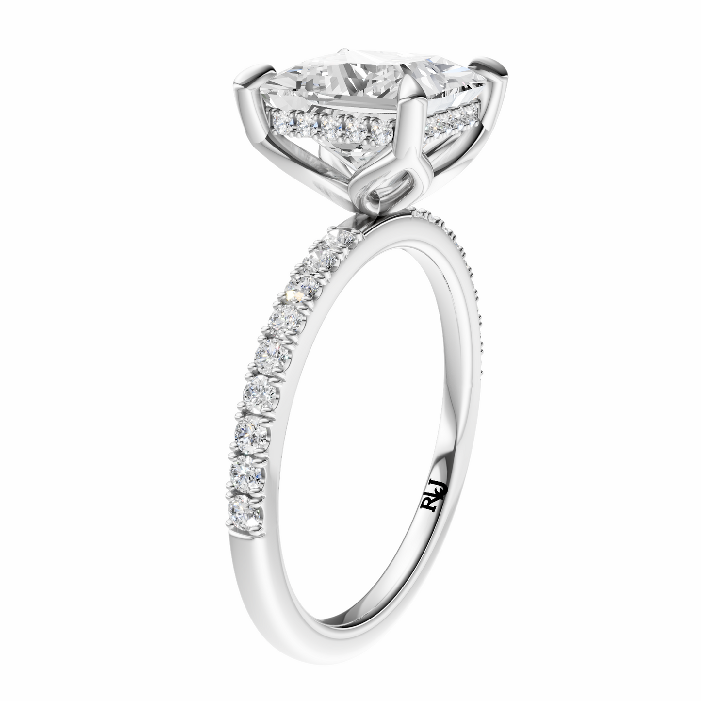 Princess Traditional Tulip Hidden Halo Setting