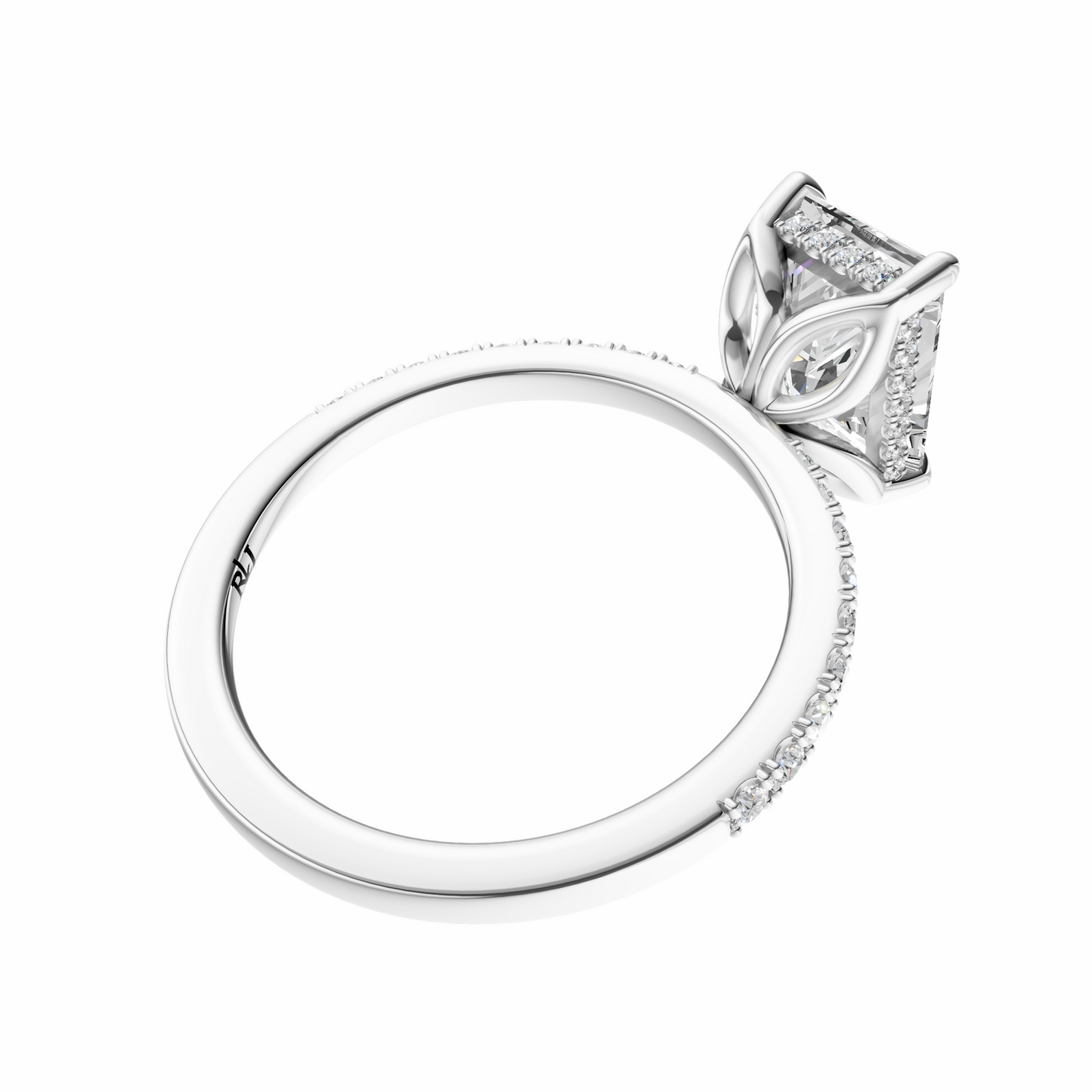 Princess Traditional Tulip Hidden Halo Setting
