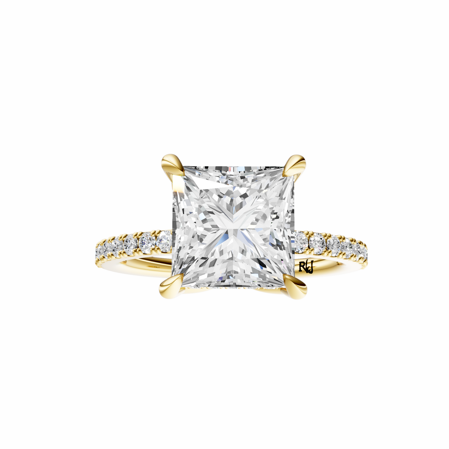 Princess Traditional Tulip Hidden Halo Setting