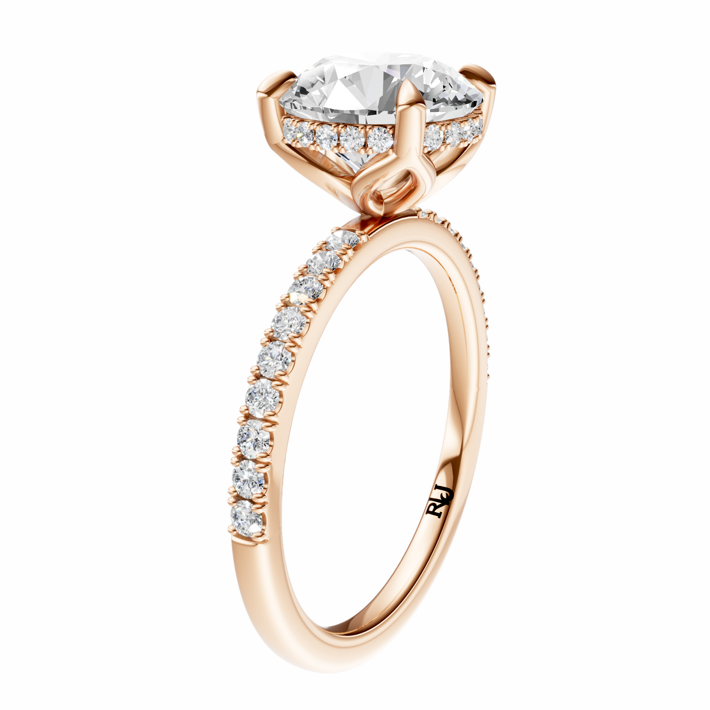 Round Traditional Tulip Hidden Halo Setting