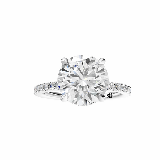 Round Traditional Tulip Hidden Halo Setting