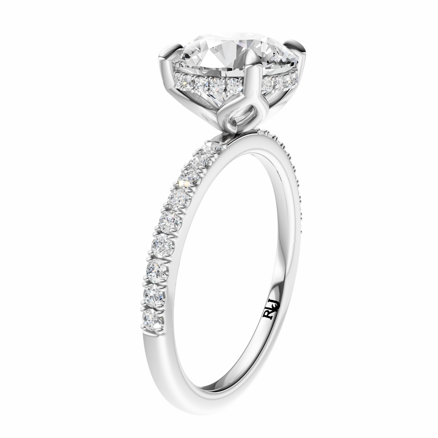 Round Traditional Tulip Hidden Halo Setting