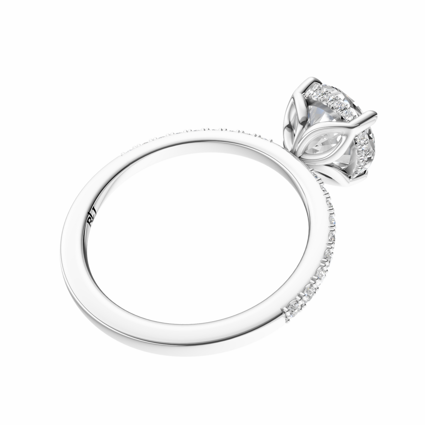 Round Traditional Tulip Hidden Halo Setting