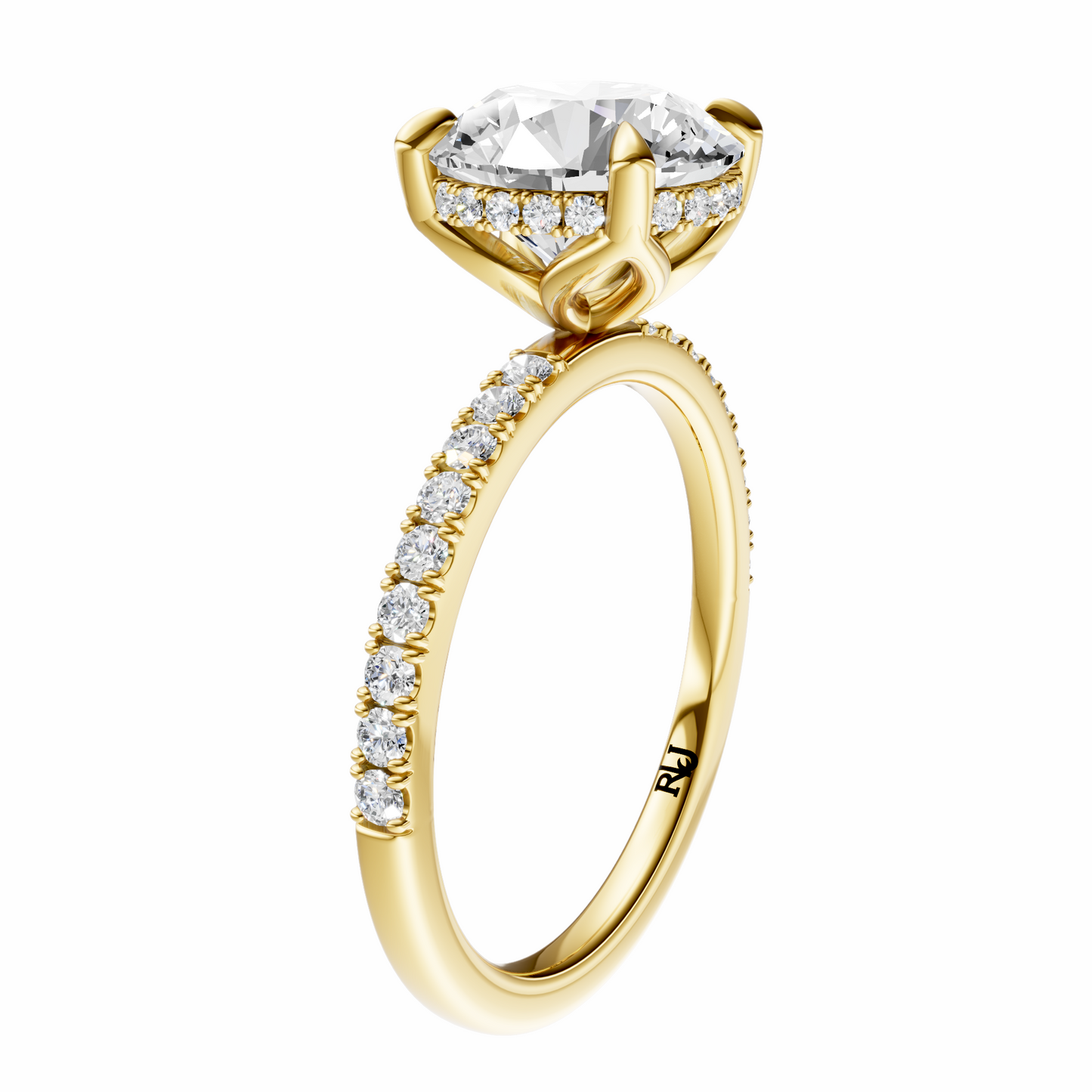 Round Traditional Tulip Hidden Halo Setting