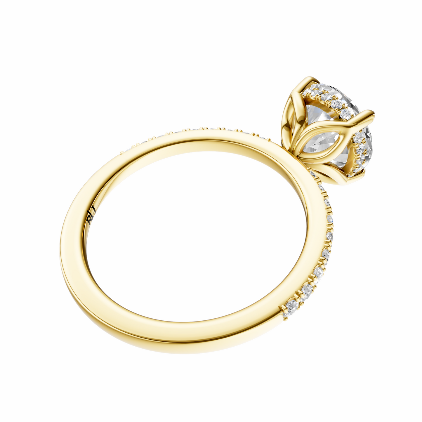 Round Traditional Tulip Hidden Halo Setting