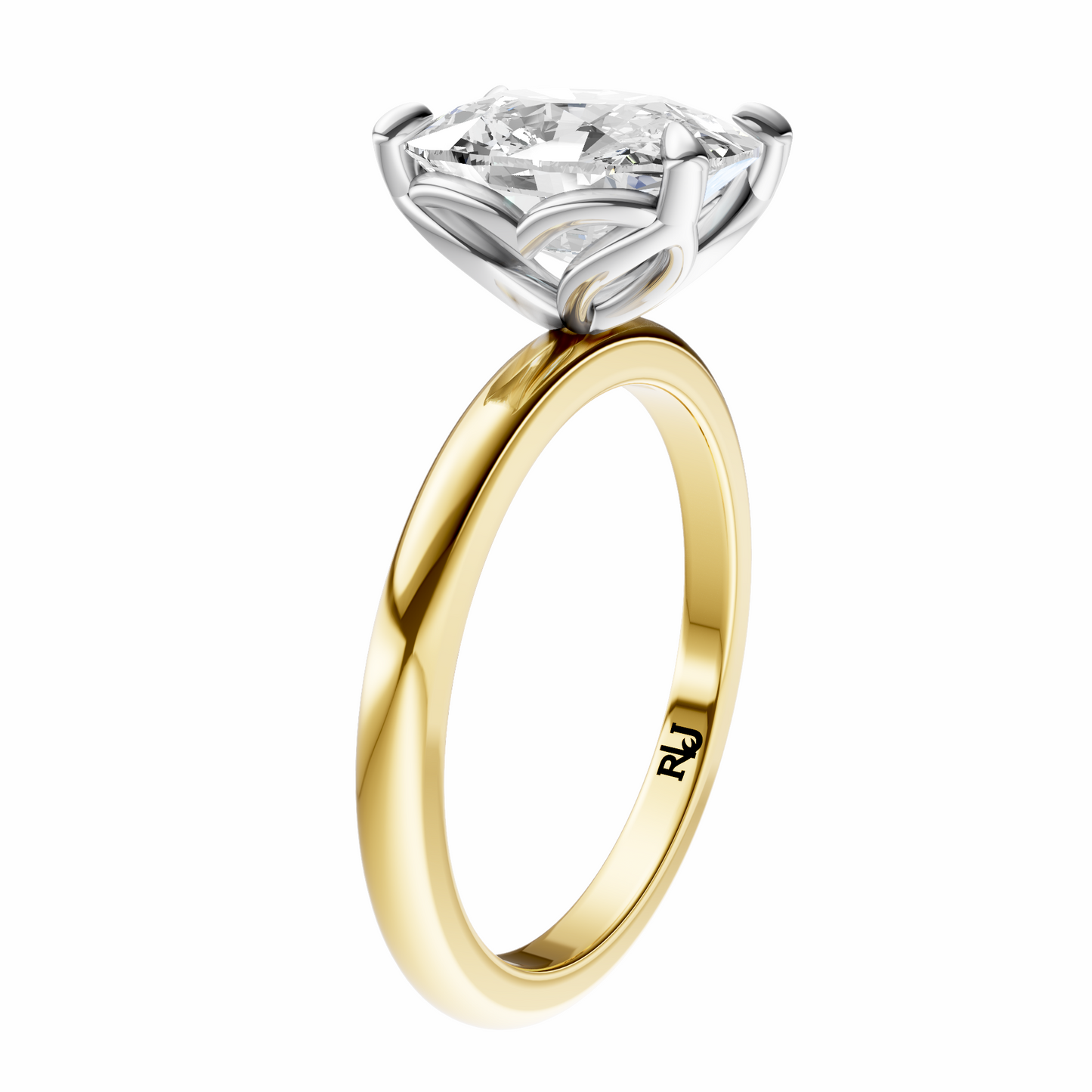 Cushion Mixed Metal Tulip Basket Solitaire Setting