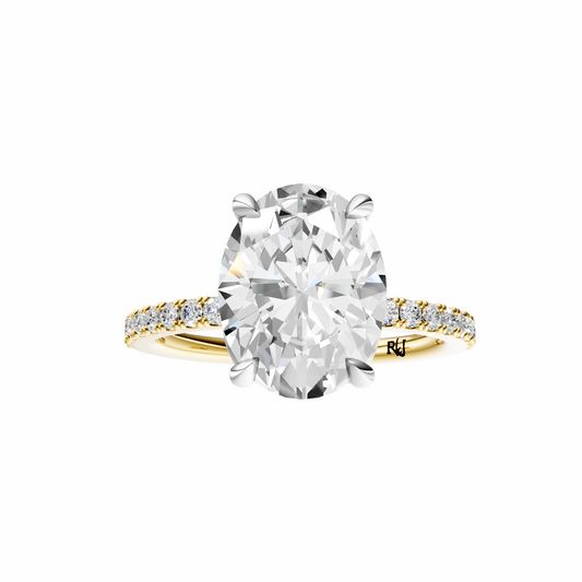 Oval Mixed Metal Traditional Tulip Setting