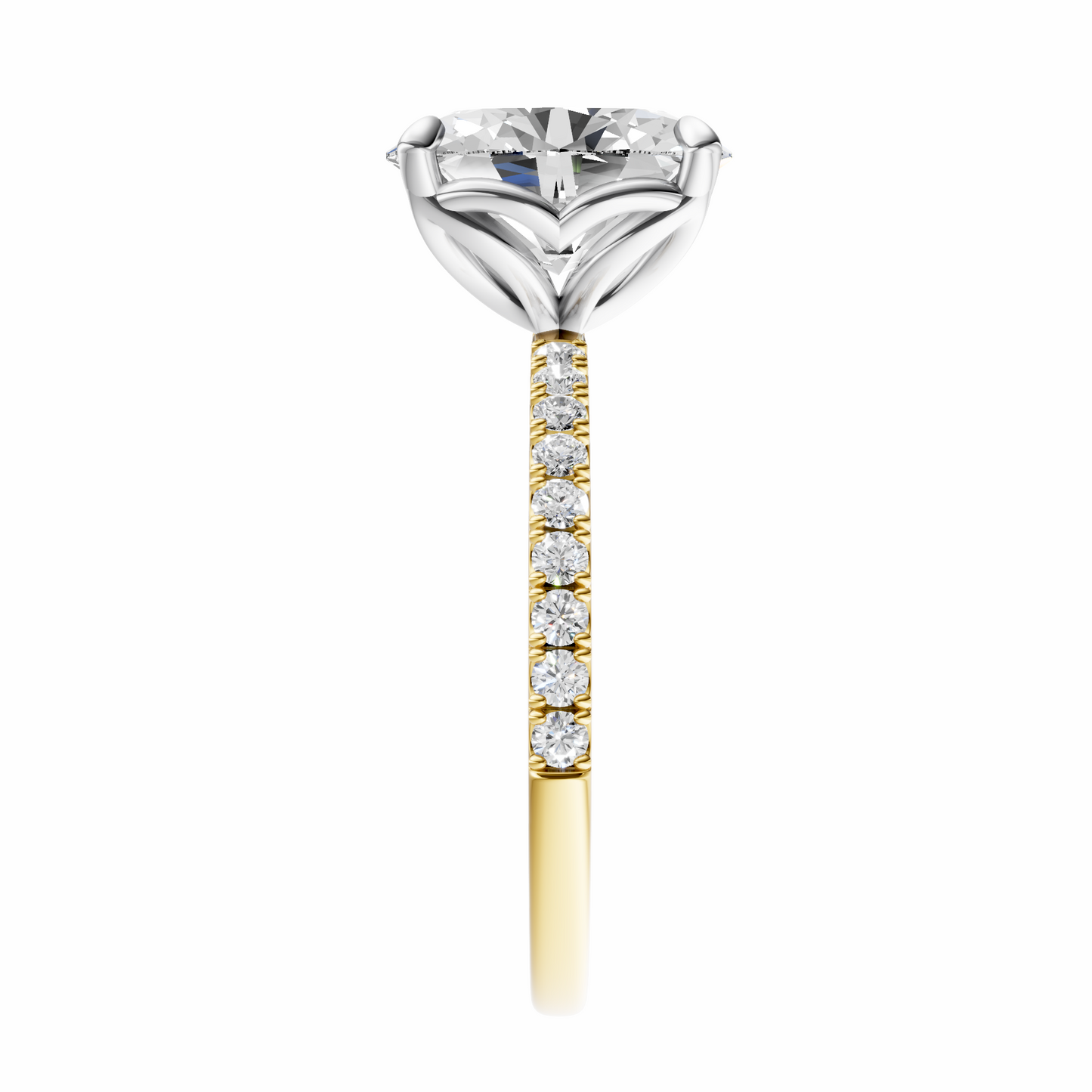 Oval Mixed Metal Traditional Tulip Setting