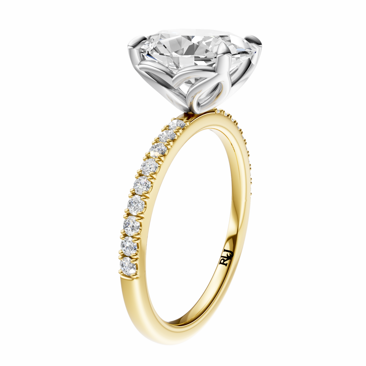 Oval Mixed Metal Traditional Tulip Setting