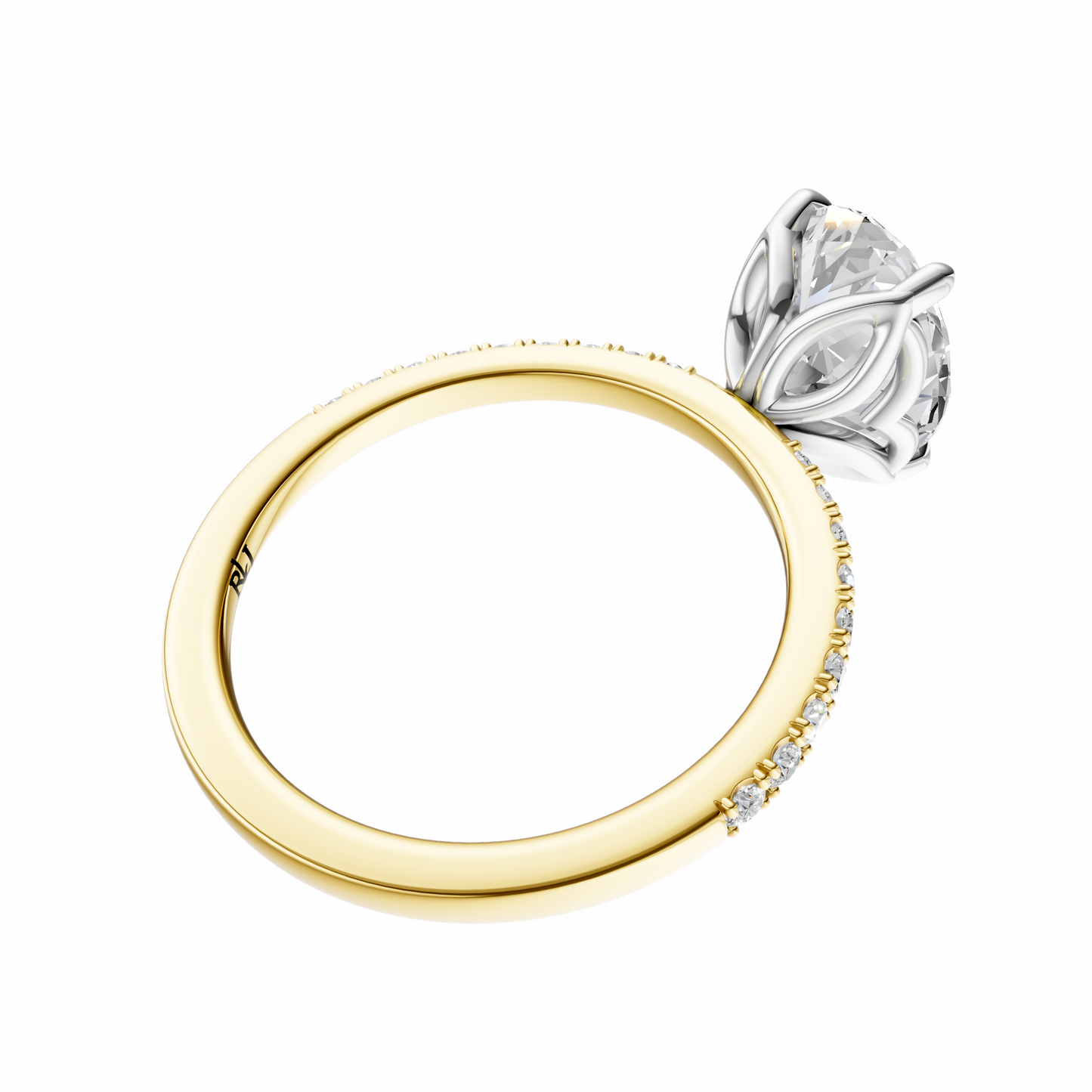Oval Mixed Metal Traditional Tulip Setting