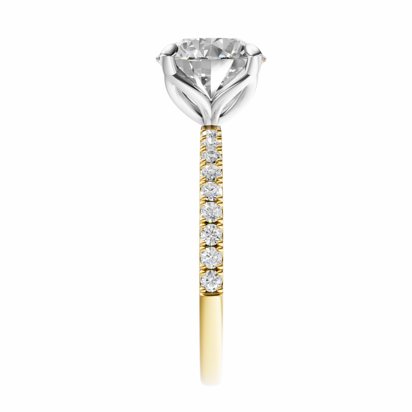 Round Mixed Metal Traditional Tulip Setting