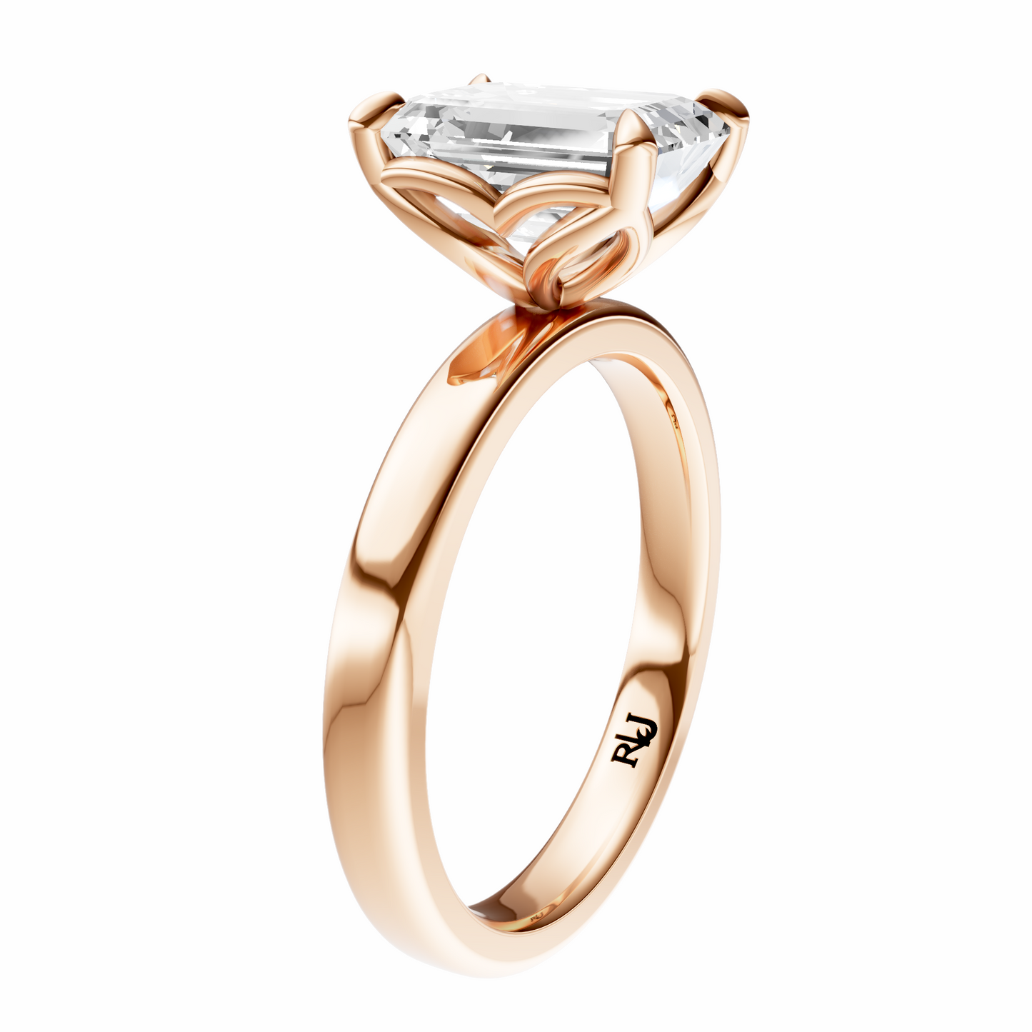Emerald Tulip 2.7mm Band Solitaire Setting