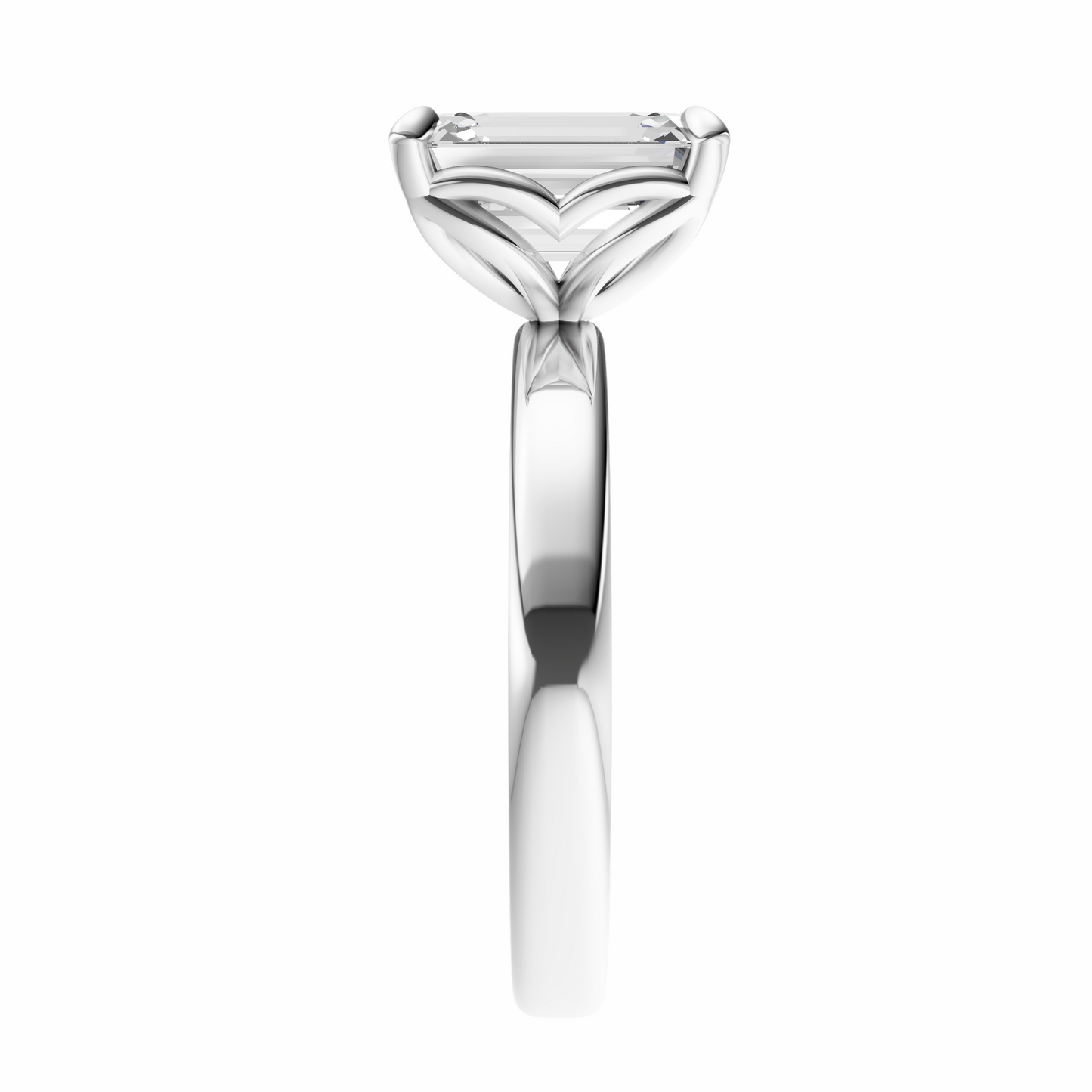 Emerald Tulip 2.7mm Band Solitaire Setting