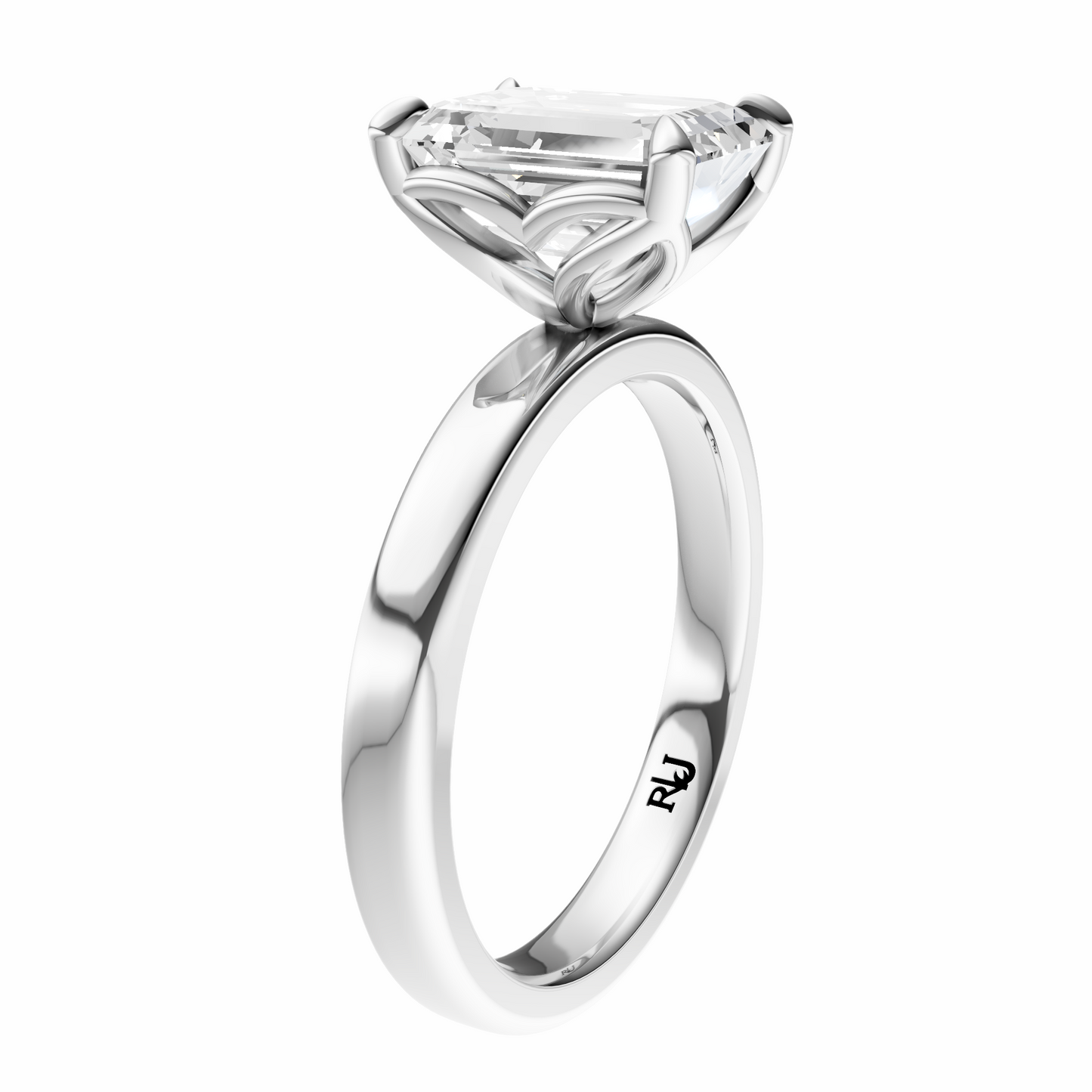 Emerald Tulip 2.7mm Band Solitaire Setting