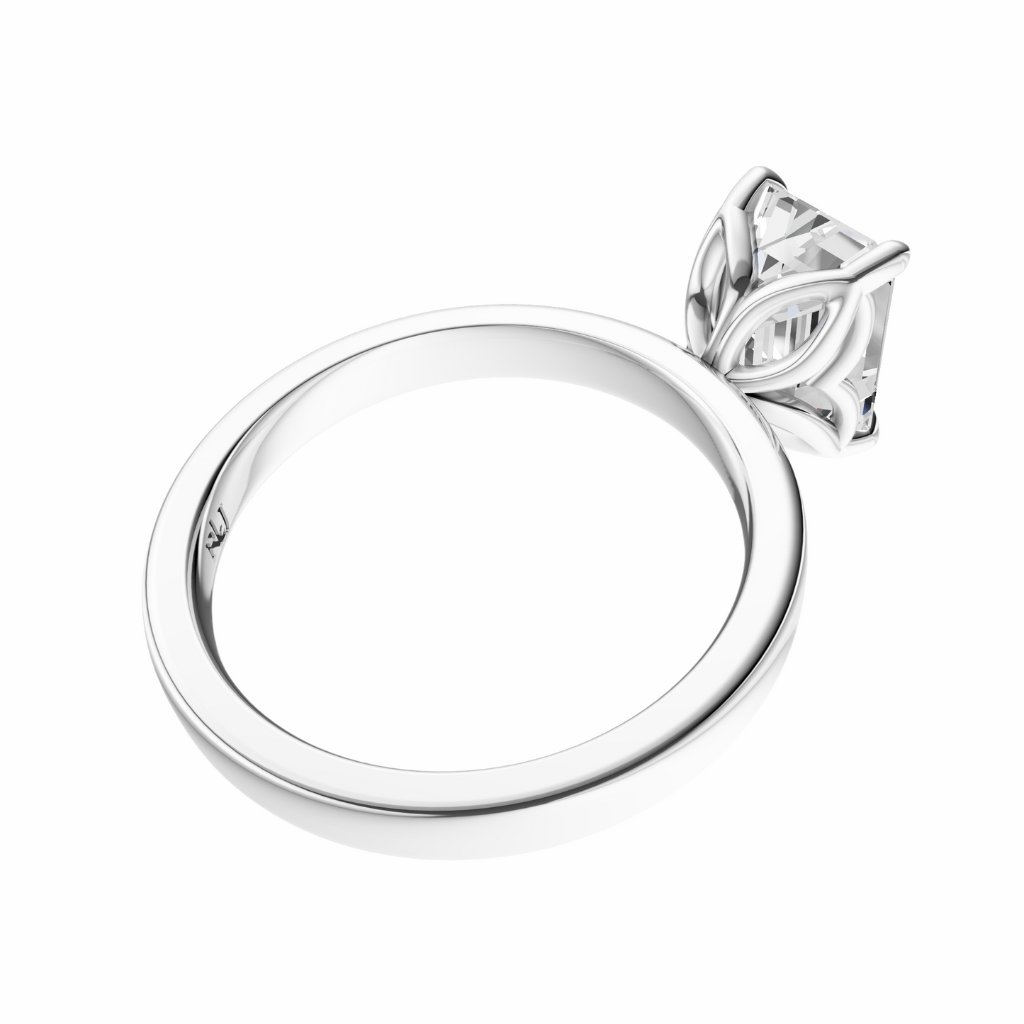 Emerald Tulip 2.7mm Band Solitaire Setting