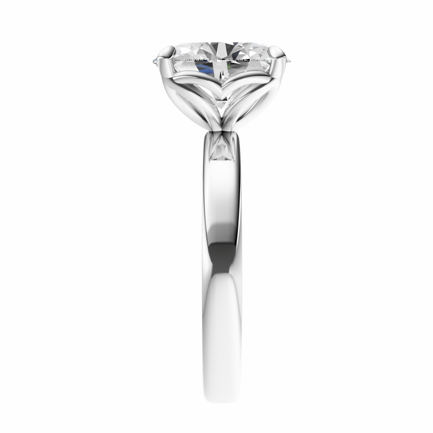 Oval Tulip 2.7mm Band Solitaire Setting