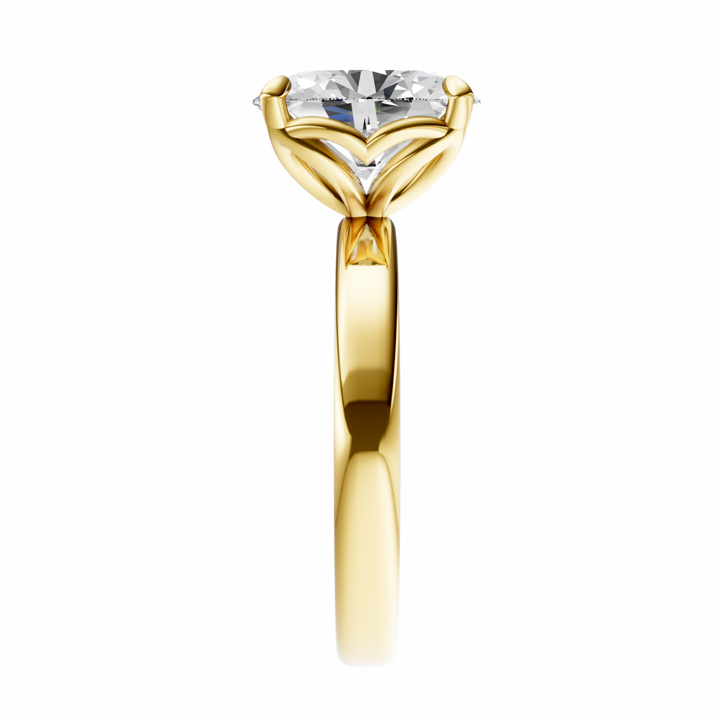 Oval Tulip 2.7mm Band Solitaire Setting