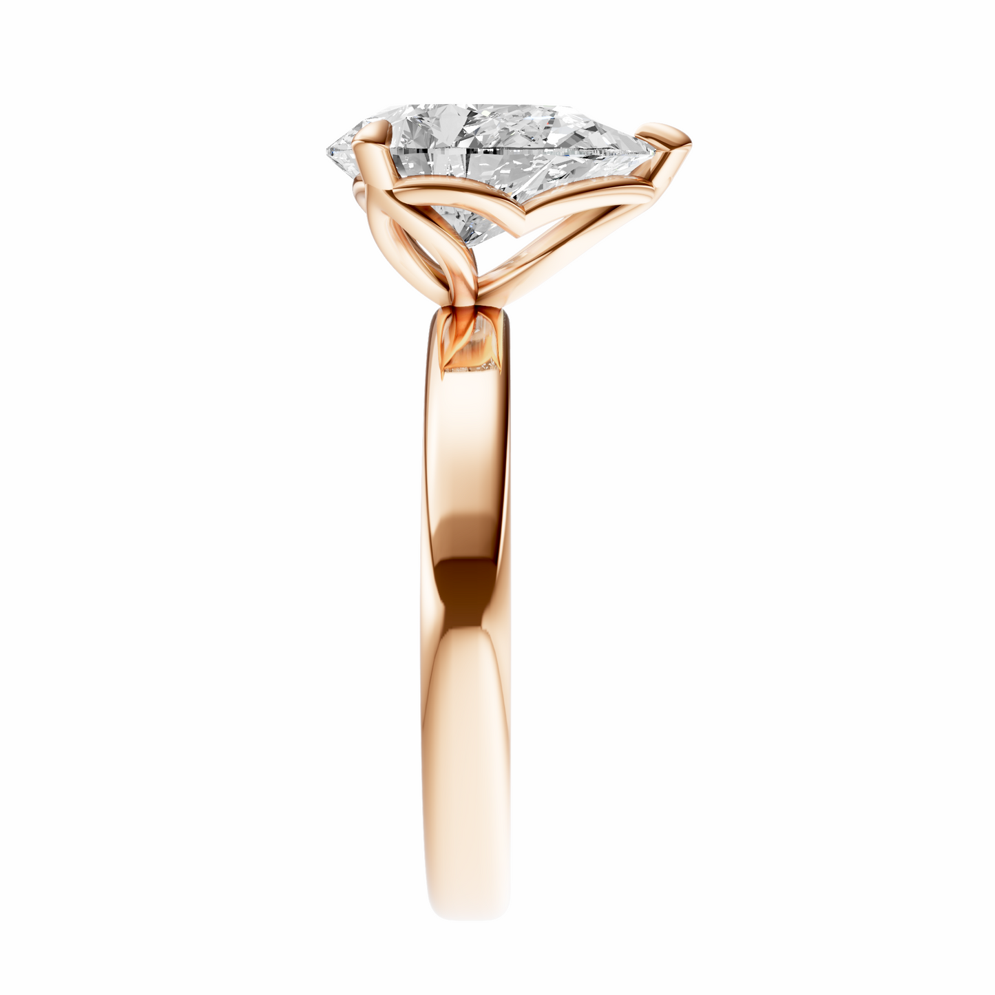 Pear Tulip 2.7mm Band Solitaire Setting