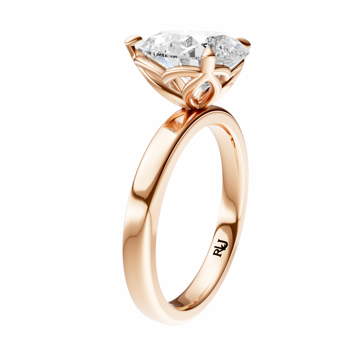 Pear Tulip 2.7mm Band Solitaire Setting