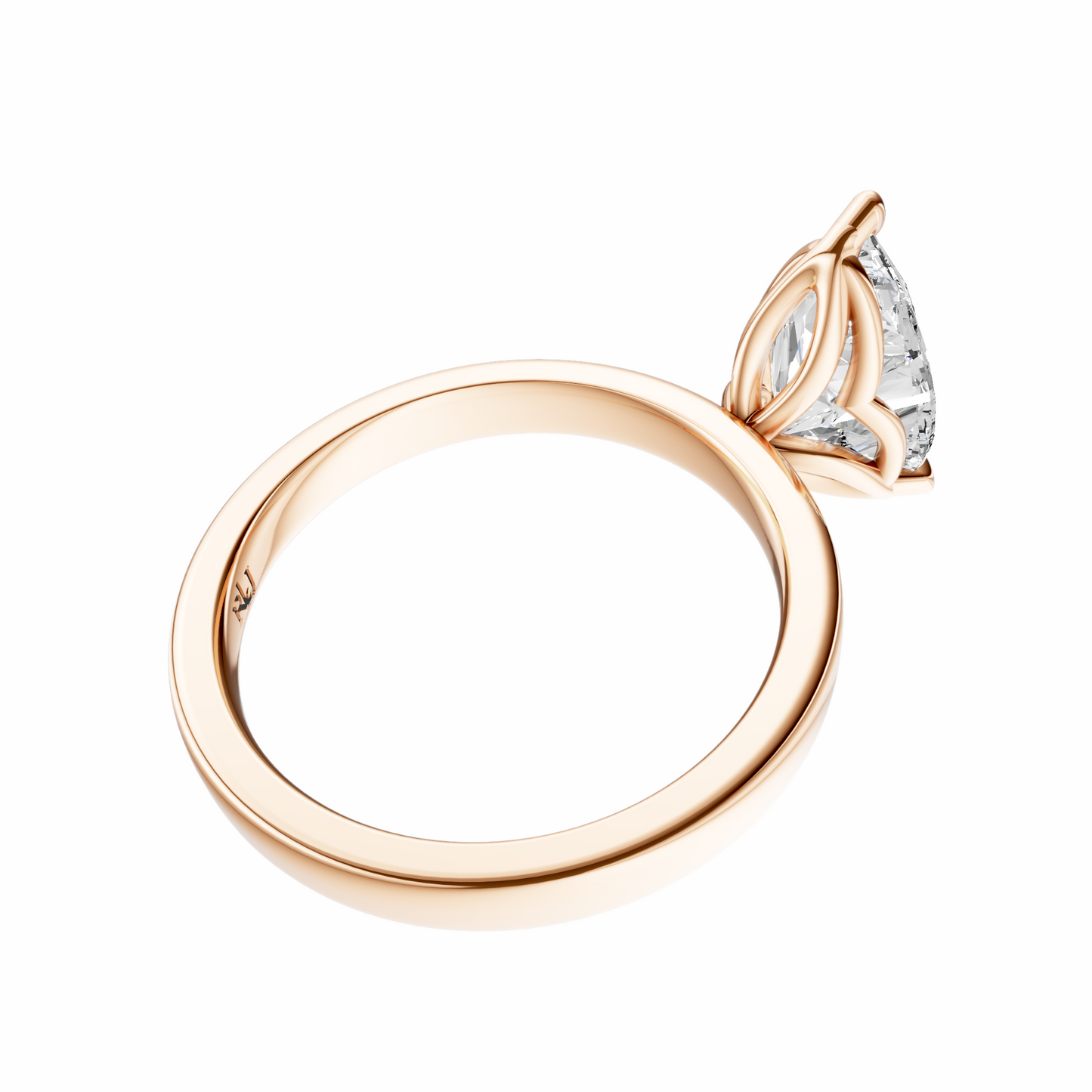 Pear Tulip 2.7mm Band Solitaire Setting