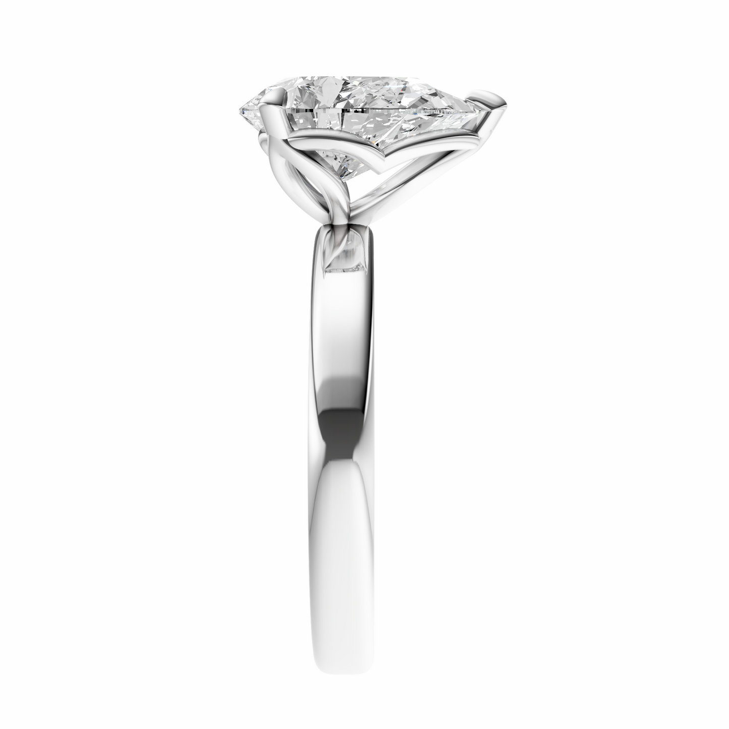 Pear Tulip 2.7mm Band Solitaire Setting