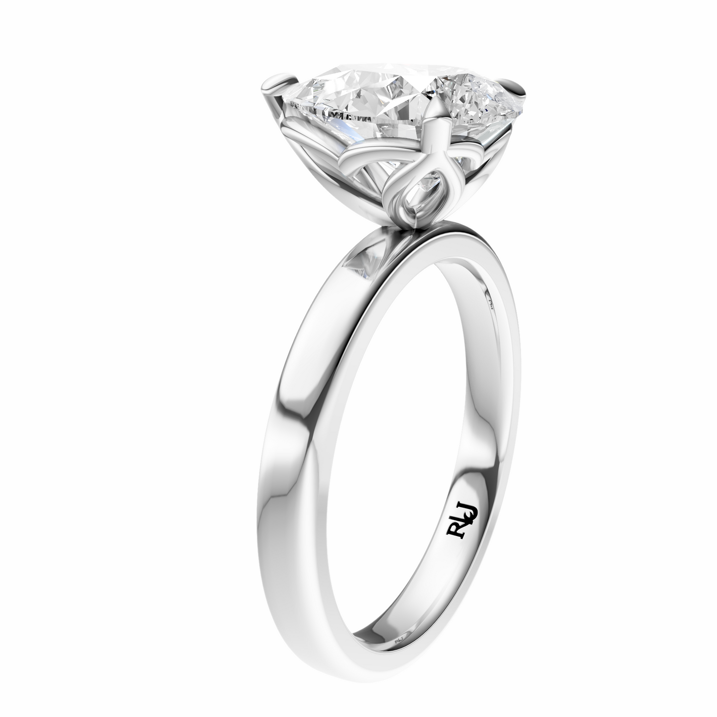 Pear Tulip 2.7mm Band Solitaire Setting